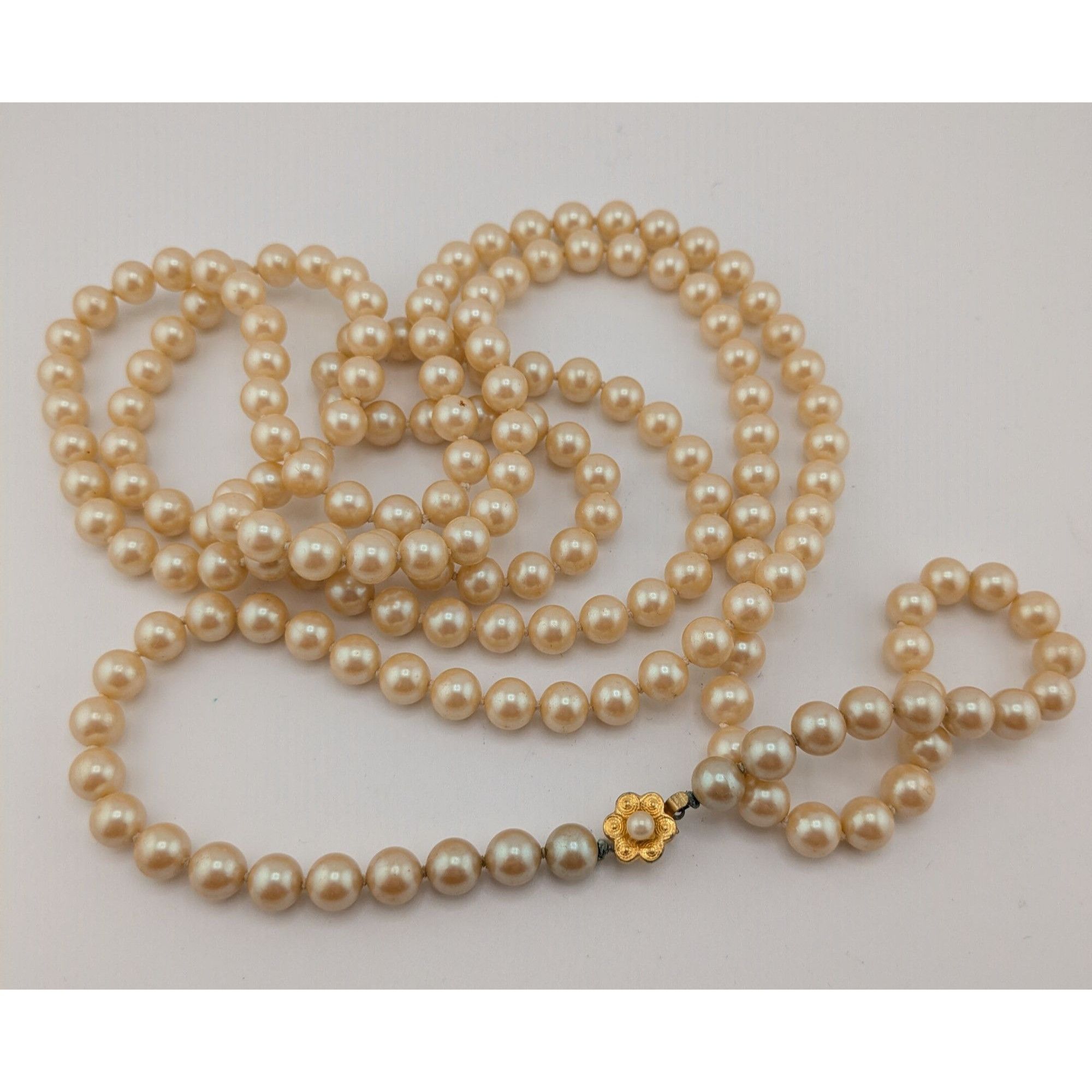 Other Vintage Glam 60-Inch Faux Pearl Necklace With Floral Box Cla Size ONE SIZE - 12 Thumbnail