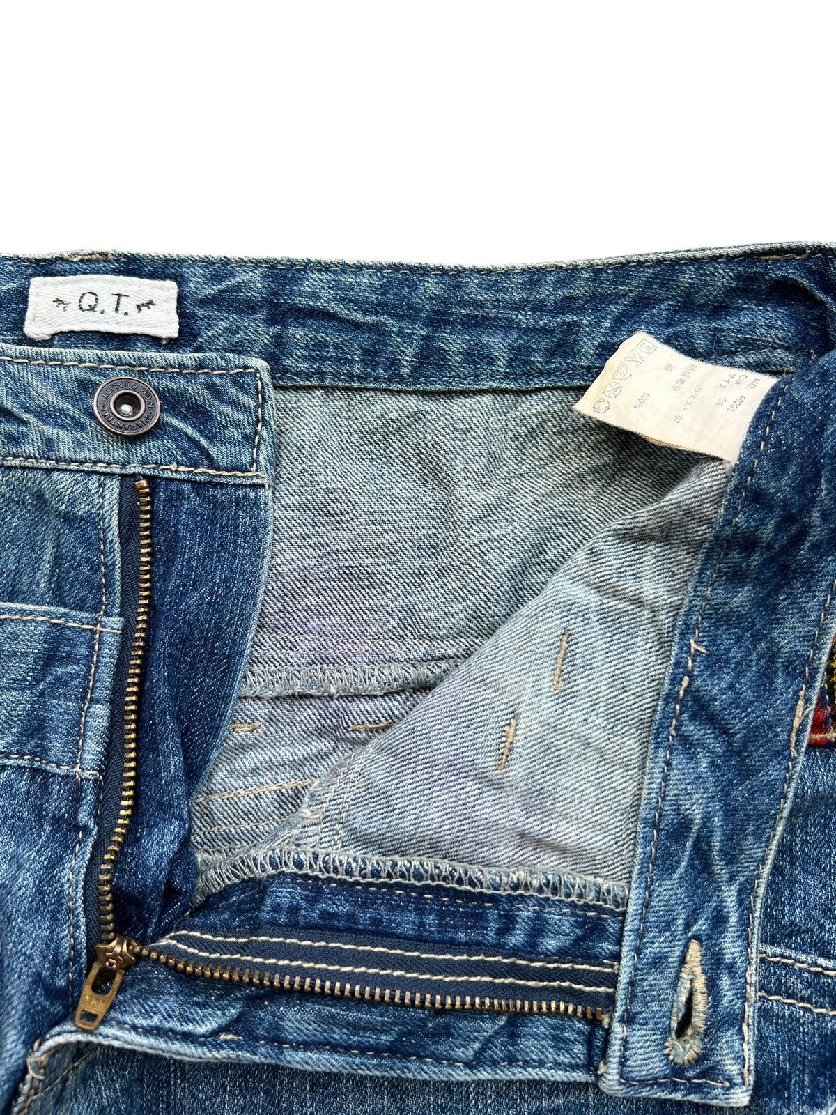 Japanese Brand QT Faded Double Waist Straight Denim Jeans 33x31 Size US 33 - 8 Thumbnail