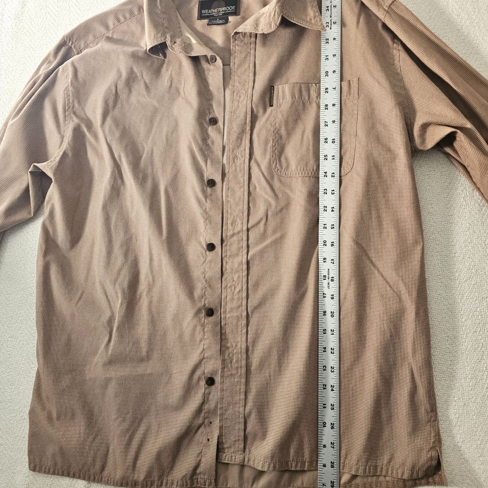 Weatherproof Weatherproof Mens L Shirt Button-Down Long Sleeve Brown Check Nylon Pocket Casual Workwear Button-Up Vintage: No Thread Size US L / EU 52-54 / 3 - 4 Thumbnail