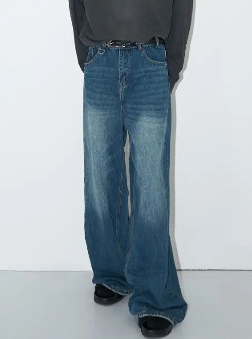 Handmade × Japanese Brand × Jean Pants Vintage loose versatile washed distressed baggy jeans Size US 32 / EU 48 - 1 Thumbnail
