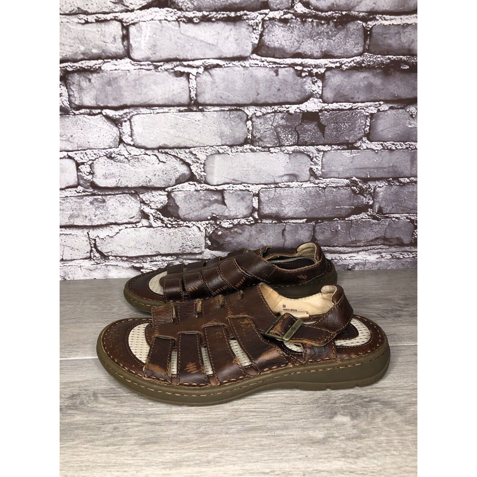 Born Born Brown Leather Fisherman Casual Adjustable Strap Sandals Size US 8 / EU 41 - 12 Thumbnail