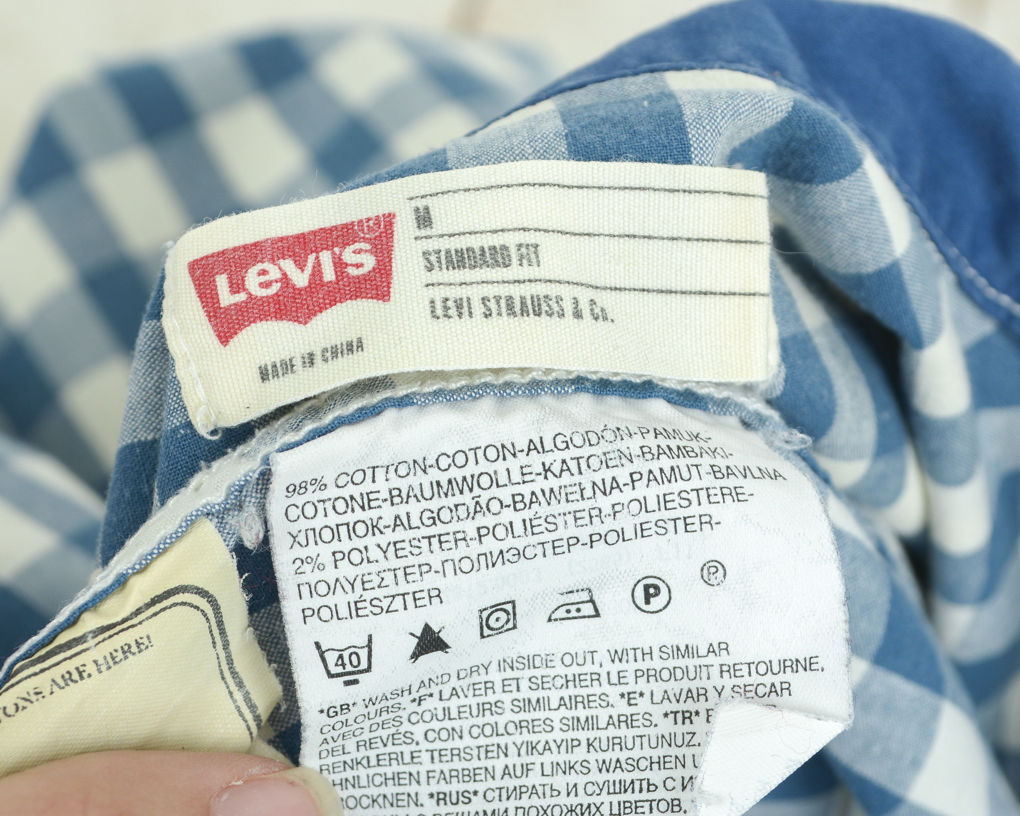 Levi's Casual Shirt Check Plaid Long Sleeve Button Classic Fit Top Size US M / EU 48-50 / 2 - 7 Thumbnail