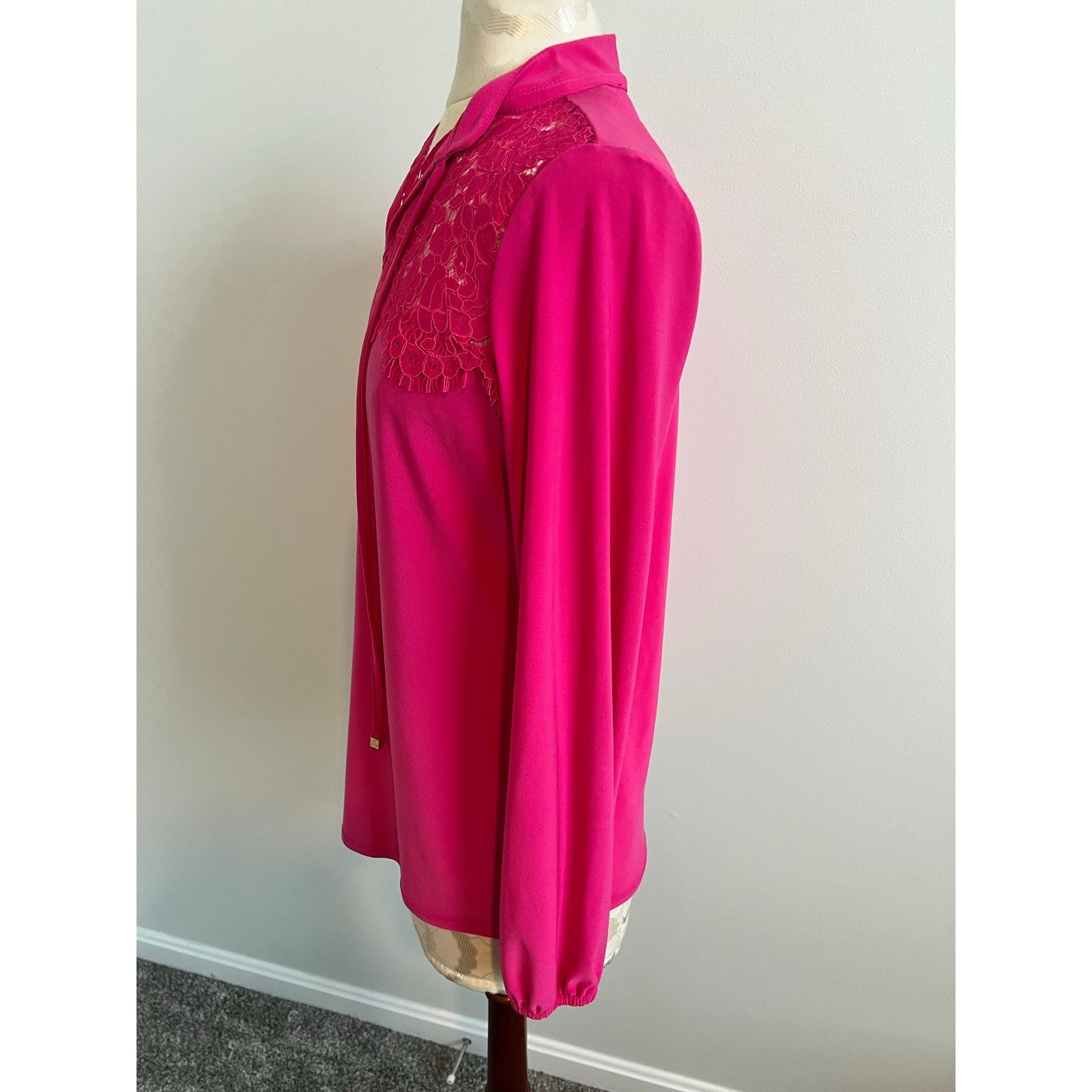 Anne Klein Anne Klein Vibrant Long Sleeve Blouse Lace Details Small Size S / US 4 / IT 40 - 2 Thumbnail