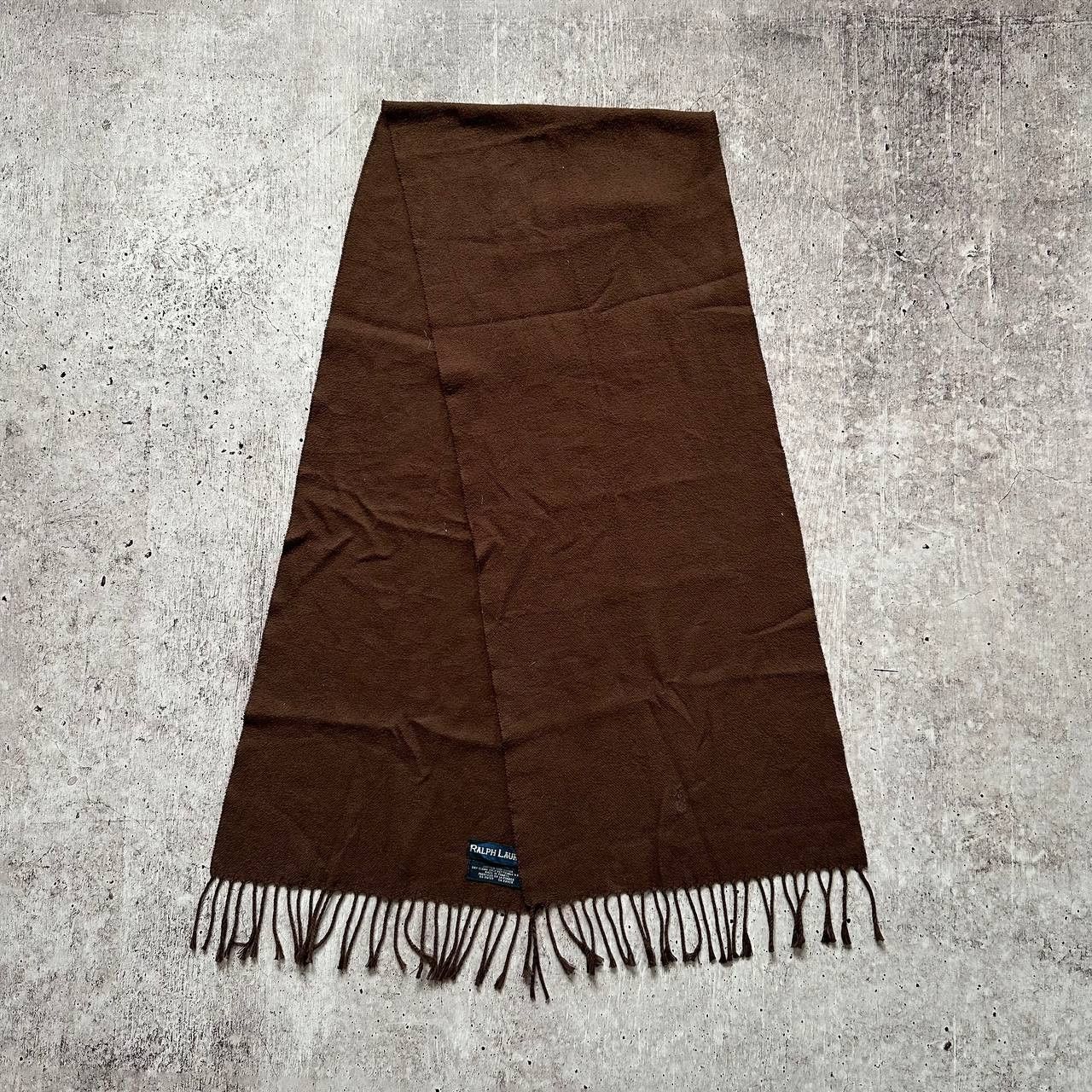 Polo Ralph Lauren Polo Ralph Lauren Vintage Brown Logo Blank Scarf Size ONE SIZE - 2 Thumbnail
