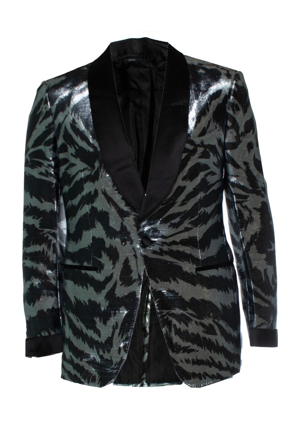 Tom Ford Tom Ford, Atticus Zebra metallic tuxedo jacket Size 50R - 1 Thumbnail