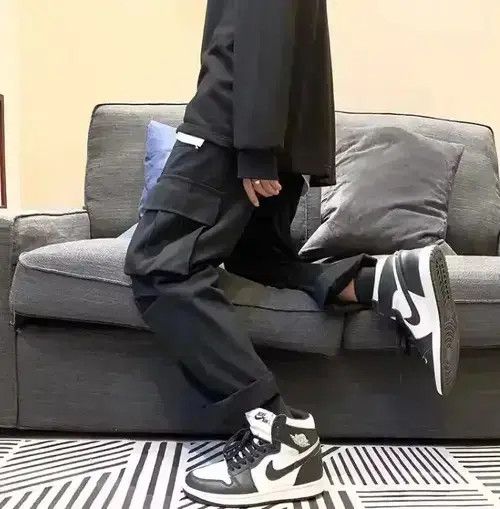 VIBE Cargo Pants Baggy and Cuffed - Korean Style Streetwear Size US 32 / EU 48 - 3 Thumbnail