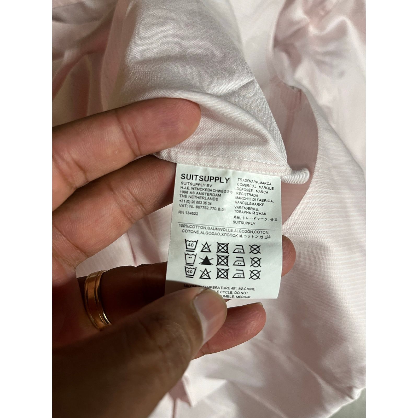 Suitsupply SuitSupply - Thomas Mason Button Shirt / Pink / 17 3/4 Size US XL / EU 56 / 4 - 7 Thumbnail