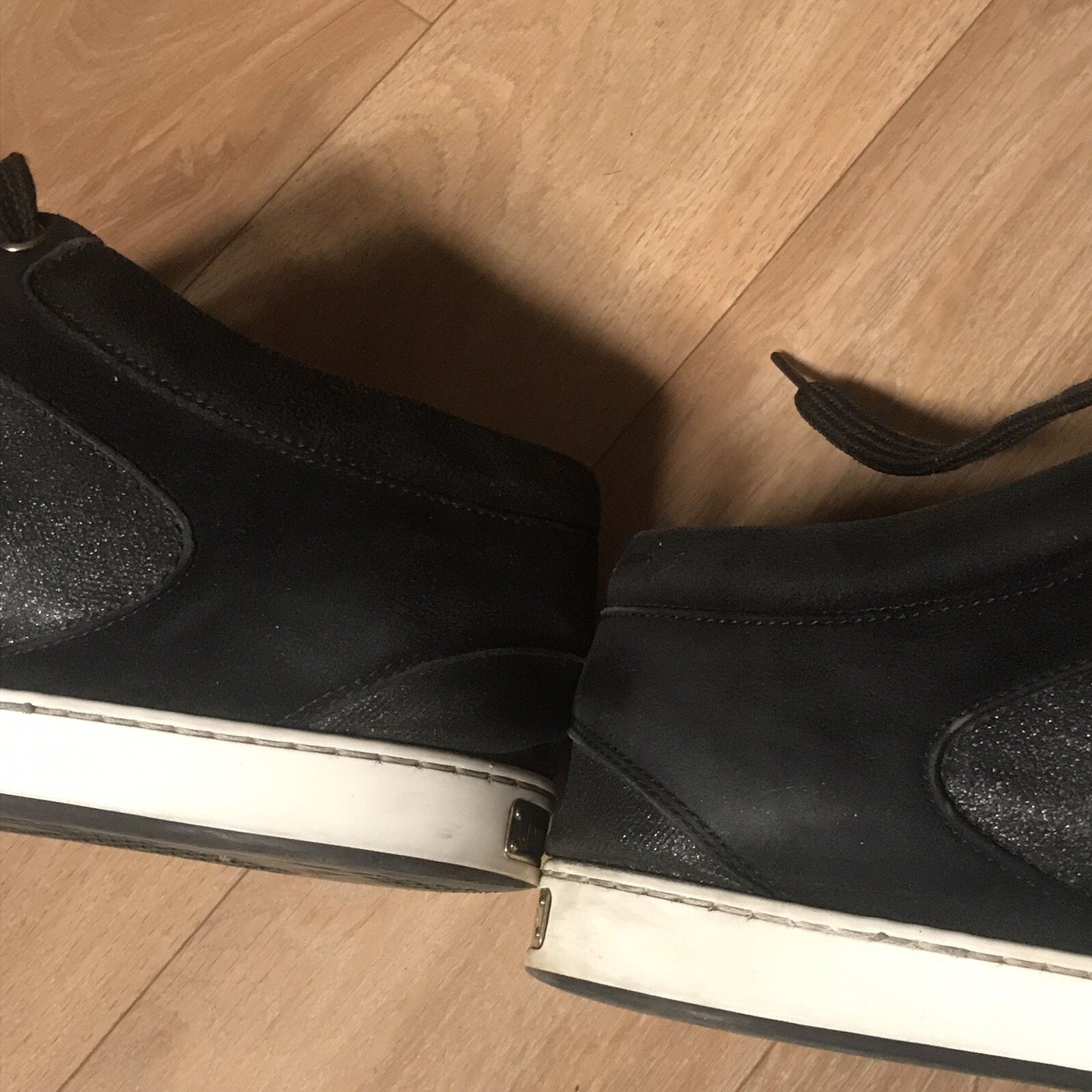 Jimmy Choo JIMMY CHOO Miami Sneaker SHOES glitter BLACK Leather WOMENS Size US 9 / IT 39 - 4 Thumbnail