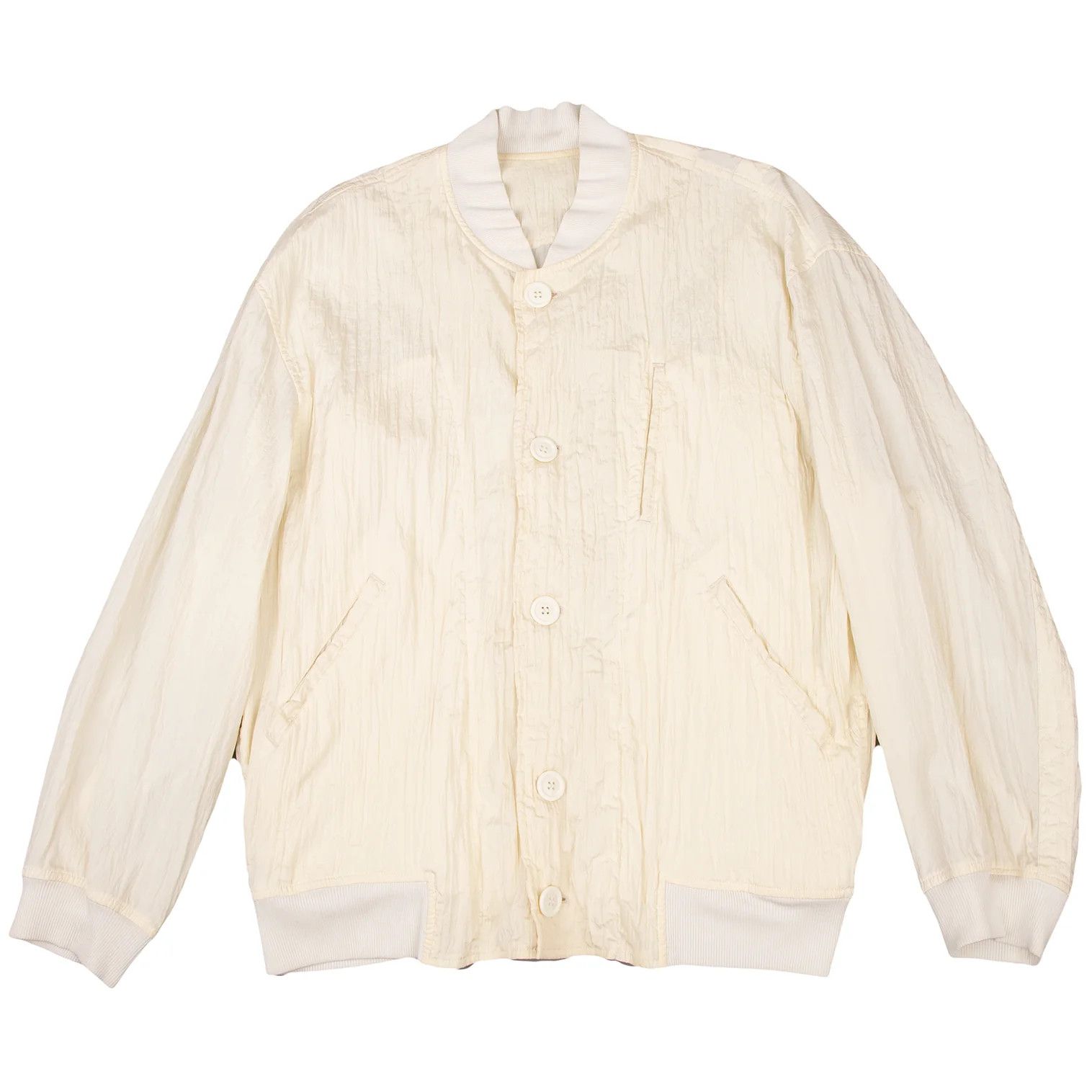 Issey Miyake Wrinkled Pleats Blouson in Cream M Size US M / EU 48-50 / 2 - 1 Thumbnail