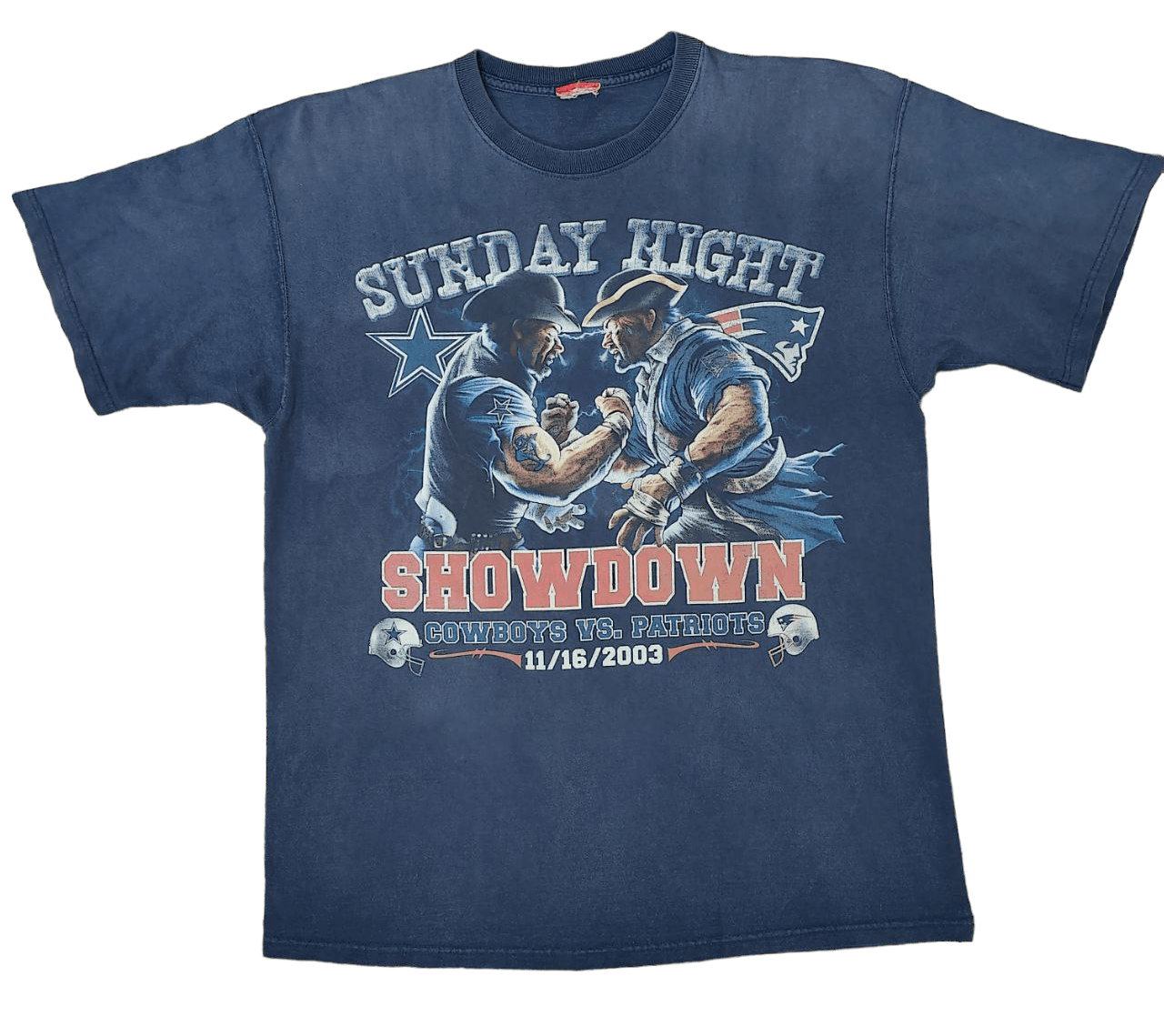 image of Sunday Night Showdown Nfl Faded T in Navy Blue, Men's (Size Large)
