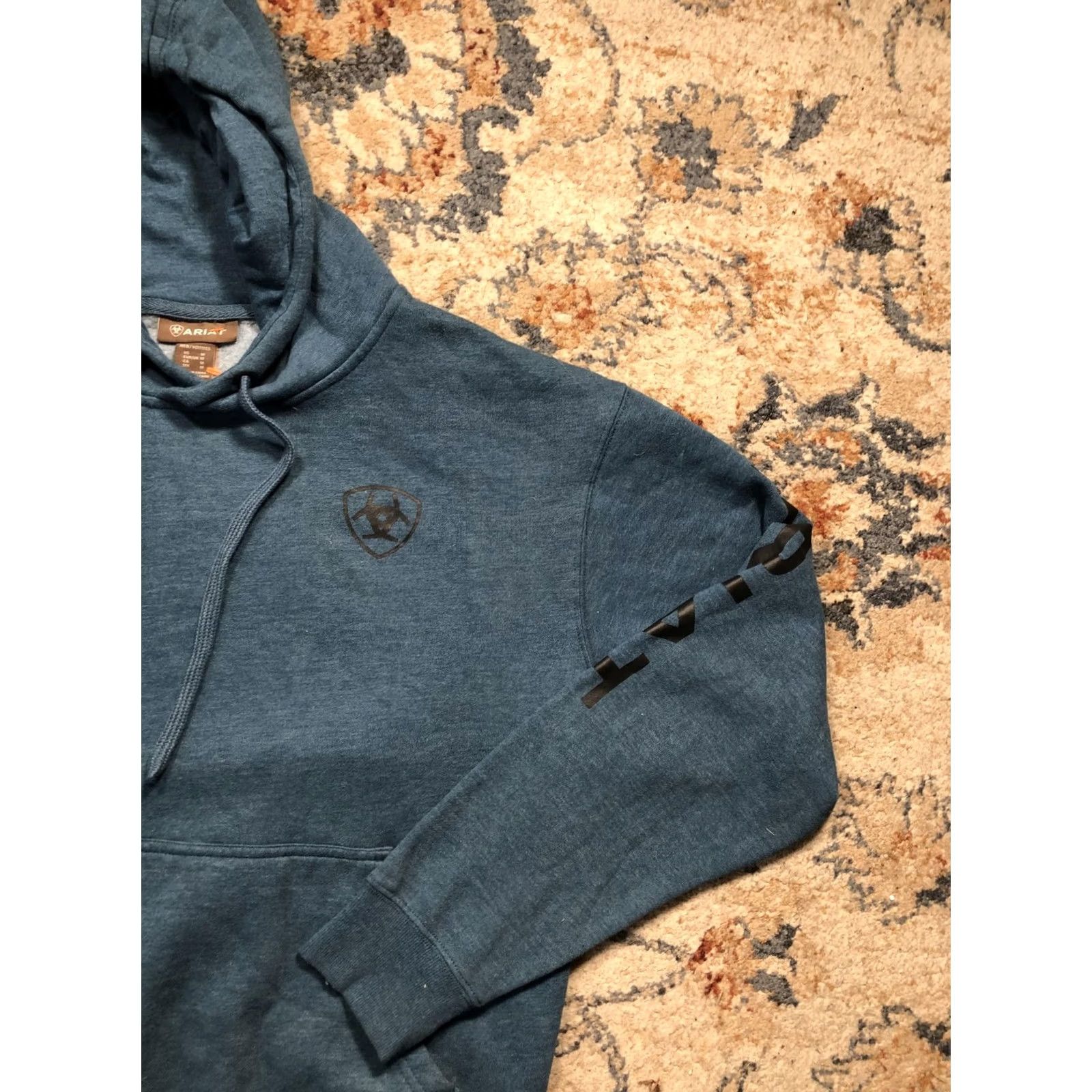 Ariat Ariat Hoodie Sweatshirt Mens M Blue Heather Fleece Lined Logo Sleeve Graphic Print Size US M / EU 48-50 / 2 - 4 Thumbnail