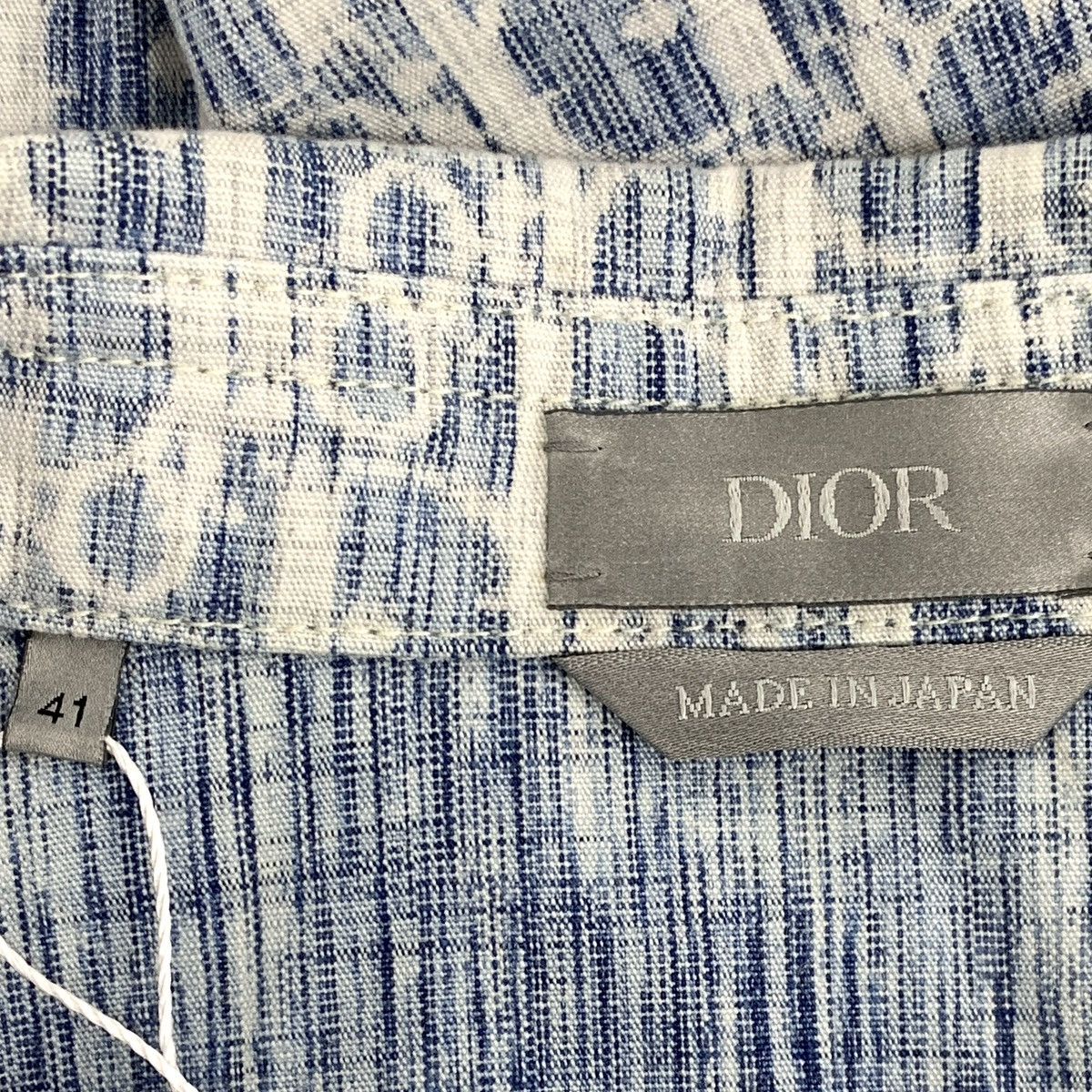 Dior Dior Blue All-over Logo Long Sleeve Denim Shirt K26WX Size US XS / EU 42 / 0 - 5 Thumbnail