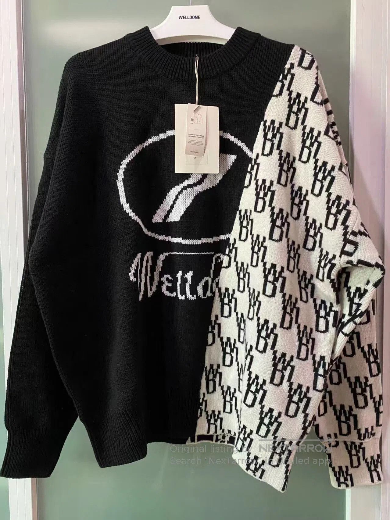 WE11DONE unique irregular wool sweater with tag. Size US S / EU 44-46 / 1 - 1 Thumbnail