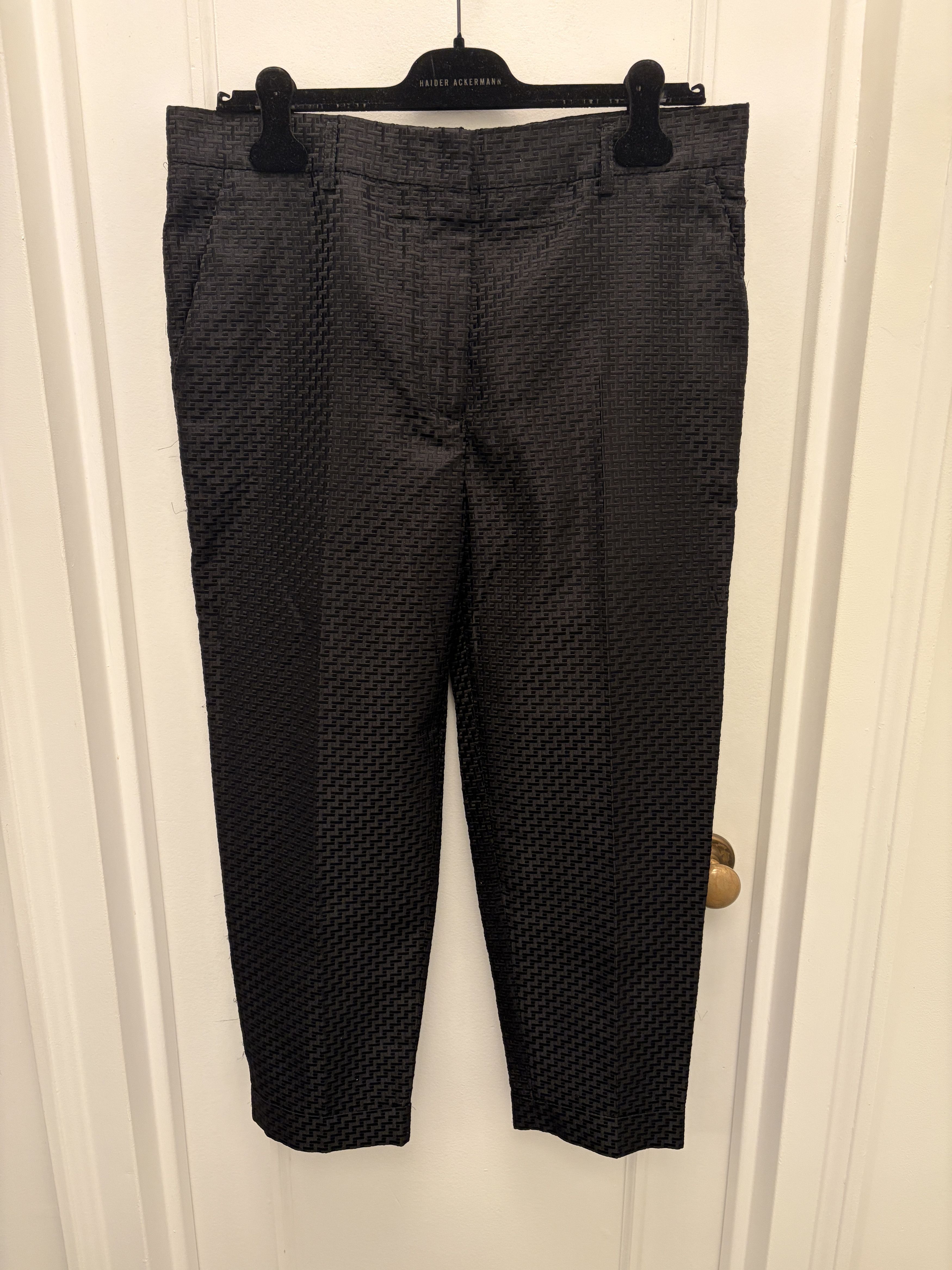 Haider Ackermann SS14 Black Jacquard Silk Trousers Size US 32 / EU 48 - 1 Thumbnail