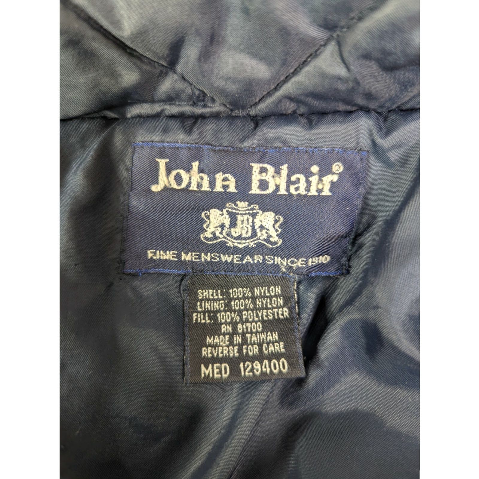 Vintage VINTAGE John Blair Men Coat Puffer Jacket Full Zip Quilted Wool Lined Fall Winter M Blue Size US M / EU 48-50 / 2 - 4 Thumbnail