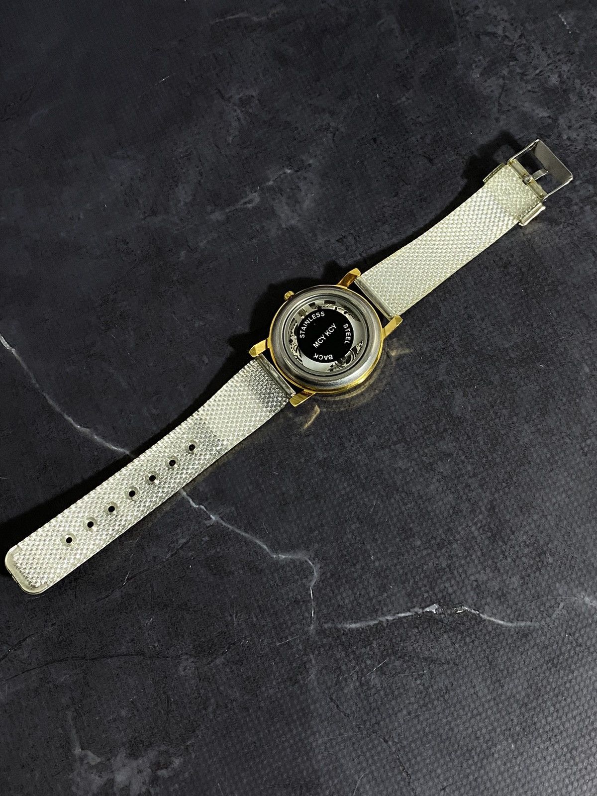 Vintage MEYKEY Skeleton Mechanical Watch Gold Mesh Japanese Brand Size ONE SIZE - 3 Thumbnail