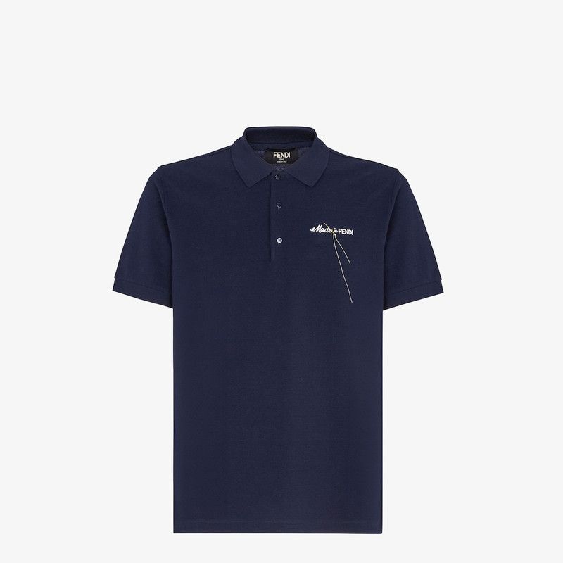 Fendi o1B3y1r0326 Polo Shirt in Midnight Blue Size US S / EU 44-46 / 1 - 1 Thumbnail