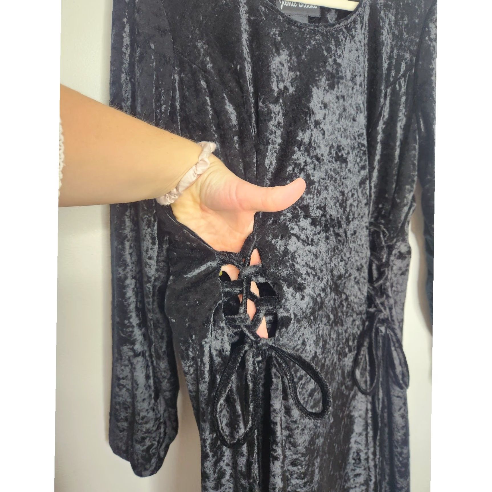 Brooks VINTAGE Jamie Brook Black Corset Witchy Fall Autumn Halloween Maxi Dress Goth Dress Size XL / US 12-14 / IT 48-50 - 4 Thumbnail
