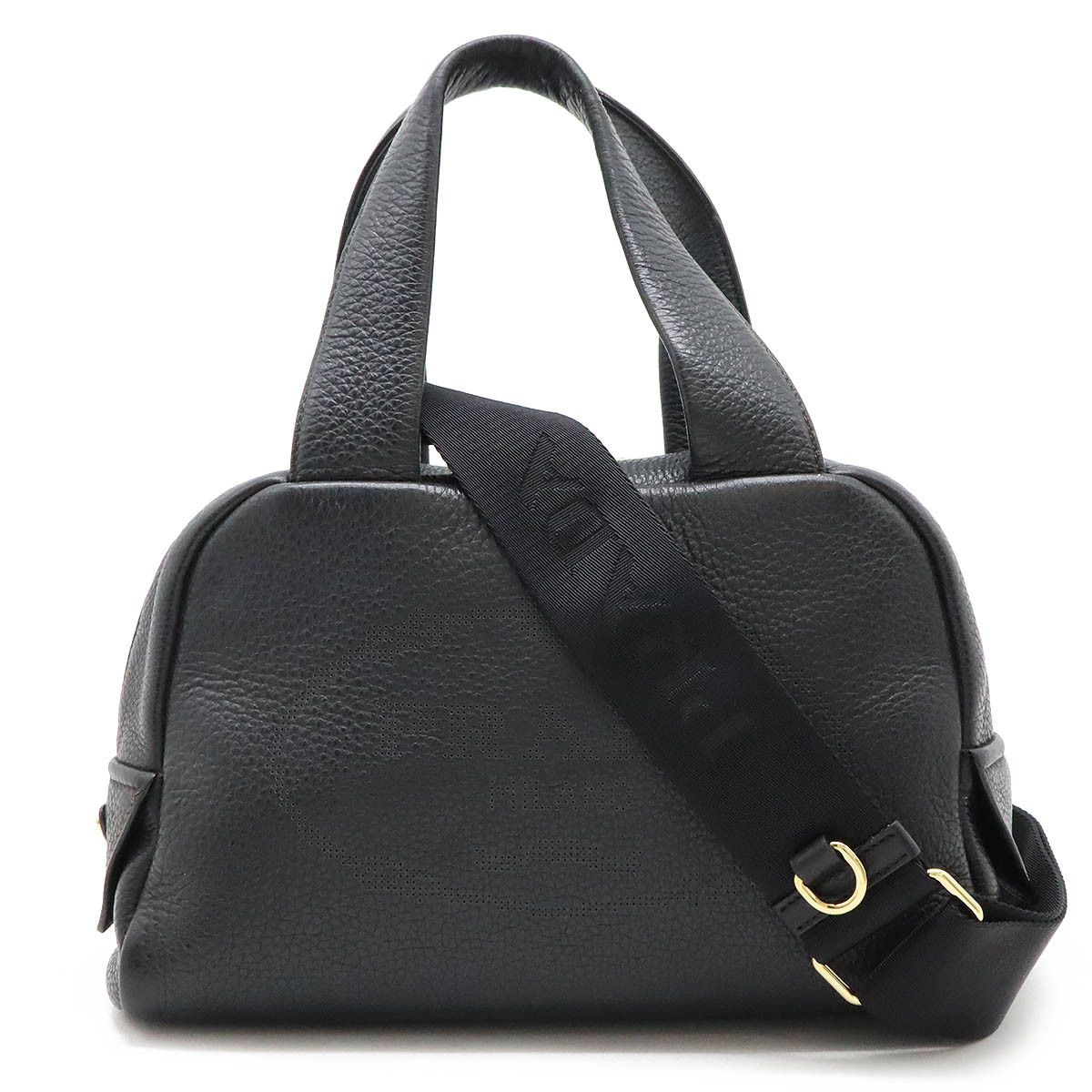 Prada Prada Prada Leather Handbag with Punching Logo 1BB078 Leather Handbag 1BB078 in Great Condition Size ONE SIZE - 1 Thumbnail