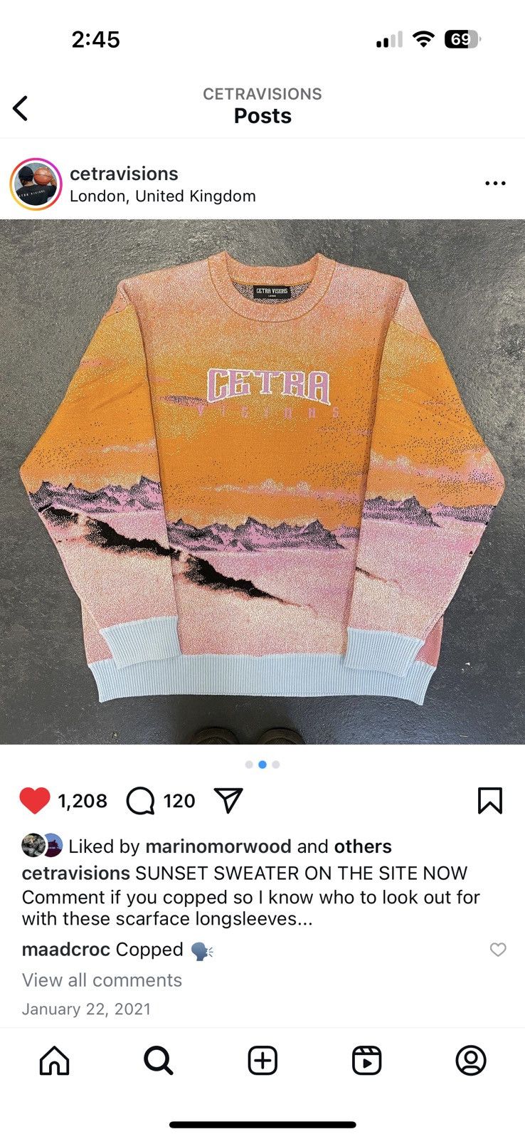 Marino Morwood Cetra Visions by Marino Morwood Sunset Knit Sweater Size US M / EU 48-50 / 2 - 1 Thumbnail