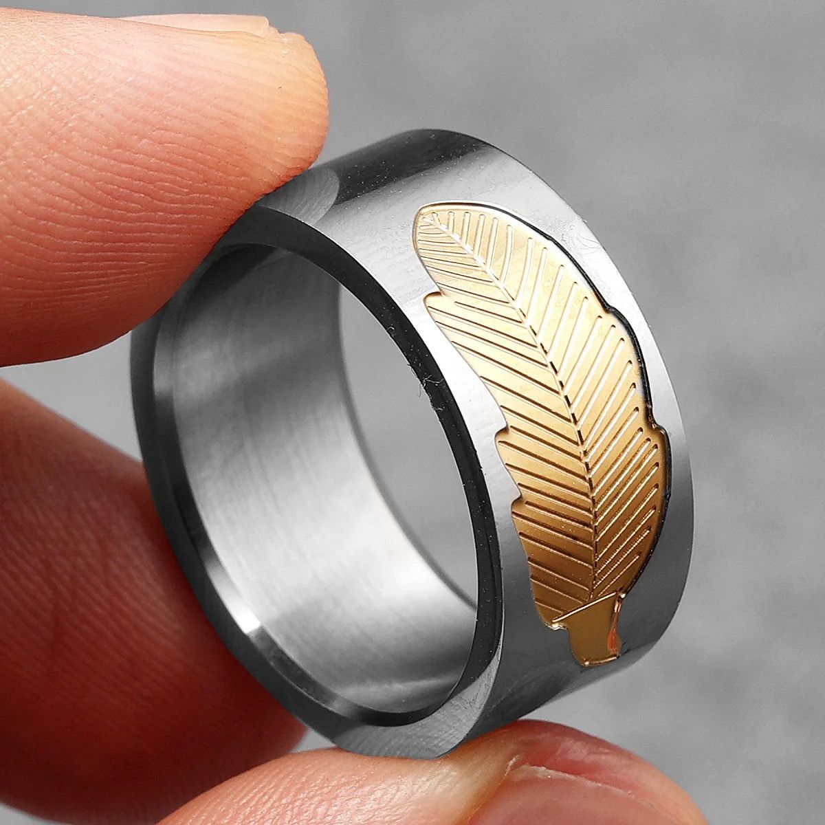 Vintage Sunken Leaves Men Ring Size ONE SIZE - 5 Thumbnail