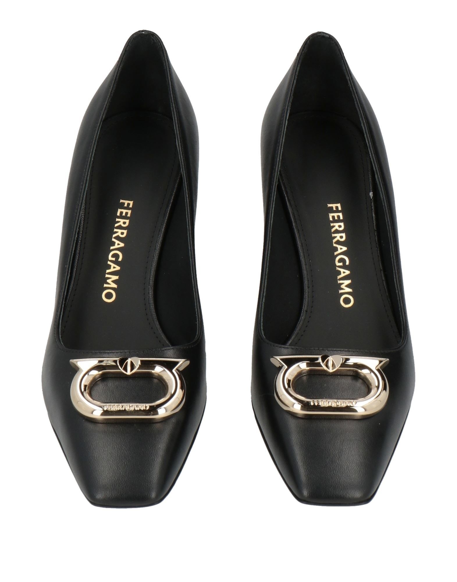 Salvatore Ferragamo o1s1rm1224 Leather Pumps in Black Size US 8.5 / IT 38.5 - 4 Thumbnail