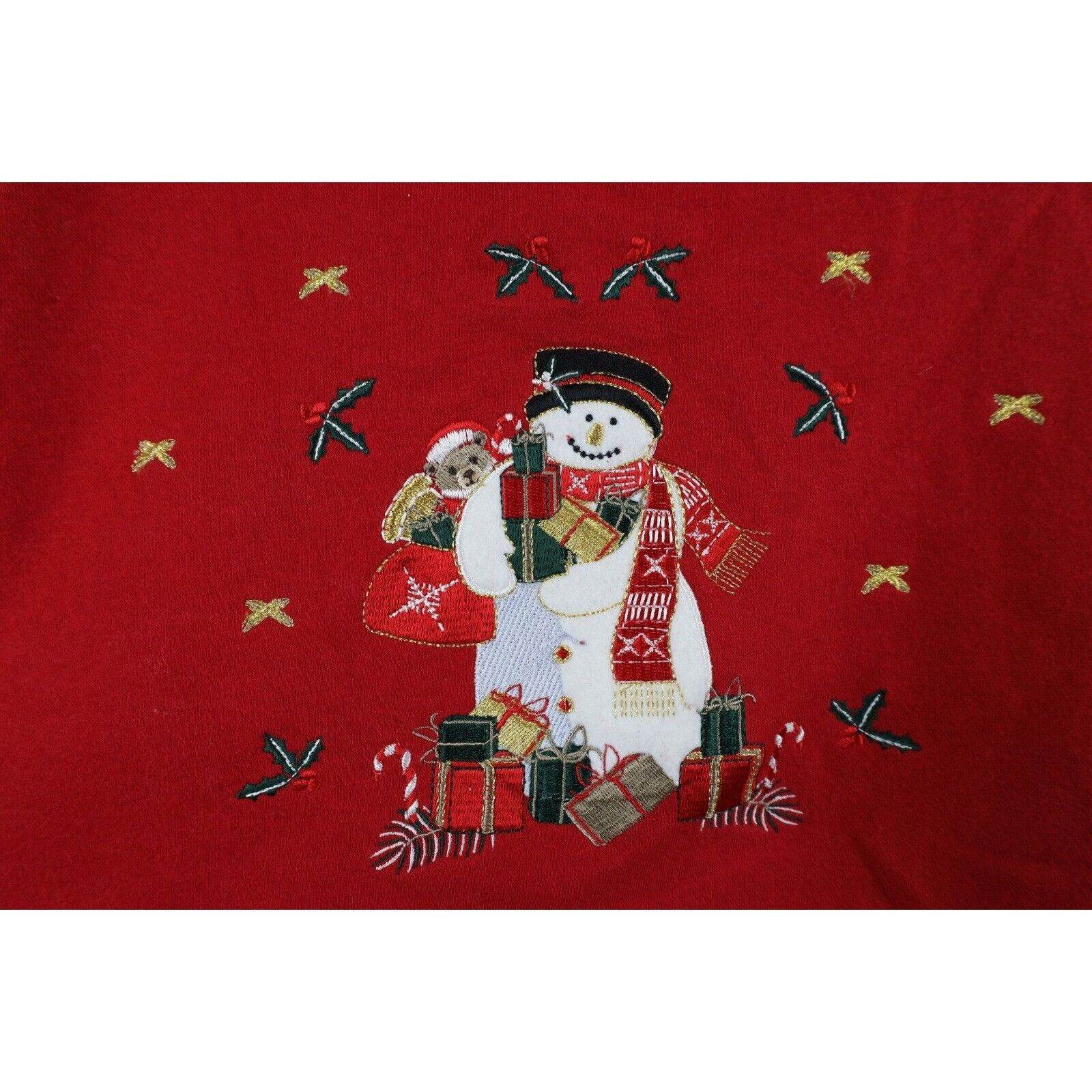 Vintage Vintage 90s Streetwear Womens Medium Faded Christmas Snowman Size M / US 6-8 / IT 42-44 - 4 Thumbnail