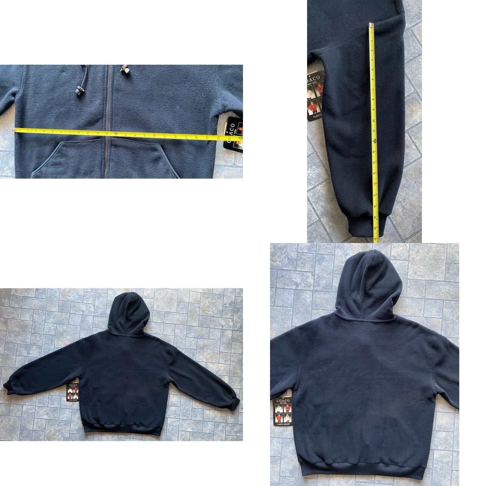 Vintage NWT Coaco New York Fleece Jacket Women’s Black Hooded, M, Regular Size, Jacket, Women, Polyester, Coat Size M / US 6-8 / IT 42-44 - 9 Thumbnail