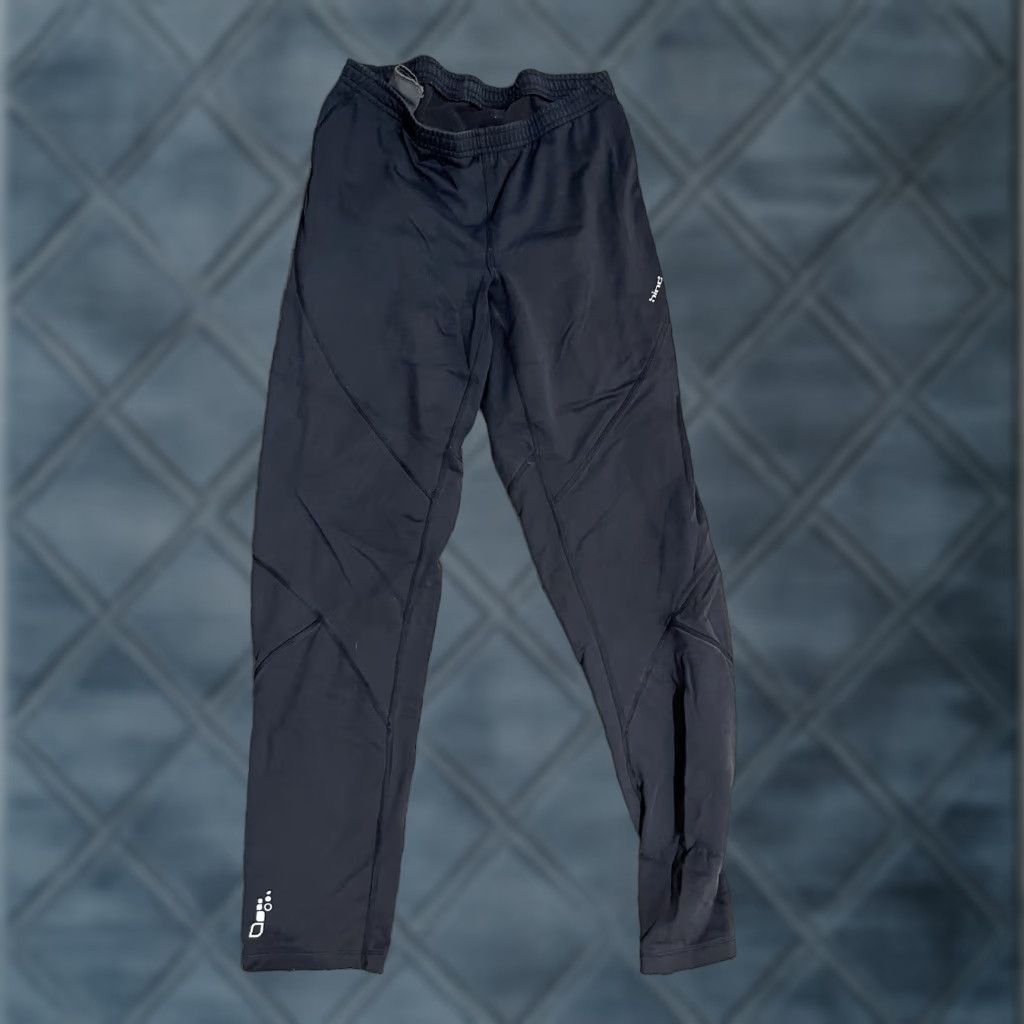 Vintage Hinds Mens Sweatpants Small Black Tapered w/Pockets Ankle Zip No Drawstring Size US 29 - 1 Thumbnail