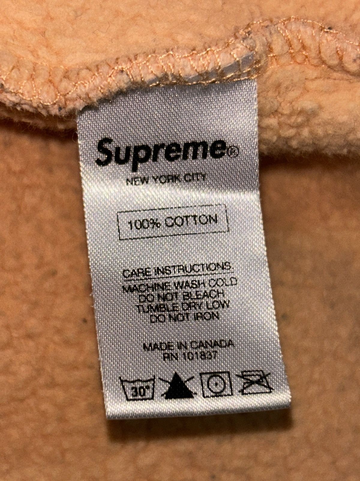 Supreme Supreme Spiderweb Hooded Sweatshirt Peach FW16 size Large Size US L / EU 52-54 / 3 - 6 Thumbnail