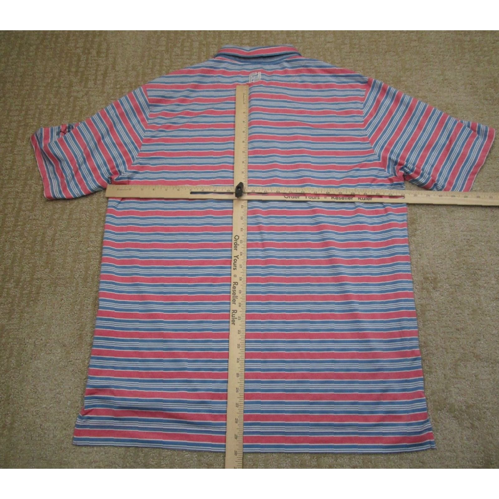 Footjoy FootJoy Polo Shirt Men XL Pink Striped Logo Golf Performance Regular Fit Short Sleeve Polo Size US XL / EU 56 / 4 - 5 Thumbnail