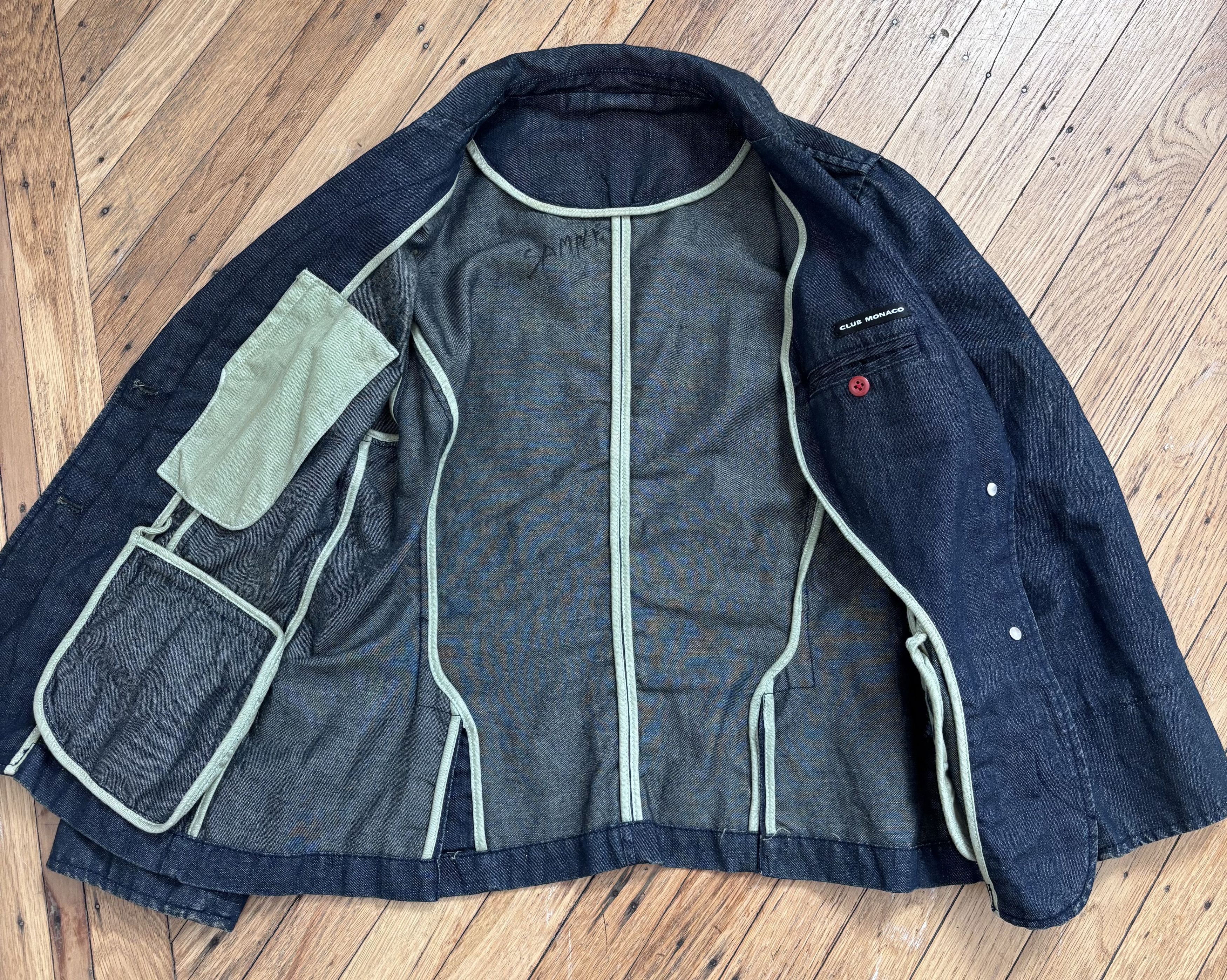 Club Monaco Vintage Denim Blazer with Detailing Size S / US 4 / IT 40 - 5 Thumbnail