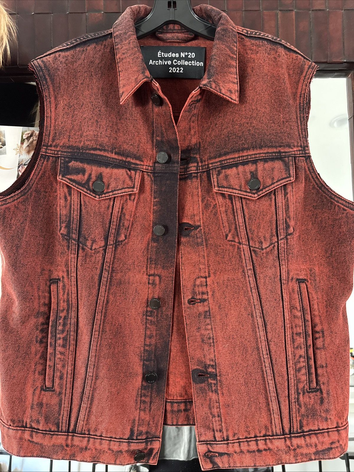 Etudes Etudes Acid Wash Denim Vest RARE Size US M / EU 48-50 / 2 - 1 Thumbnail