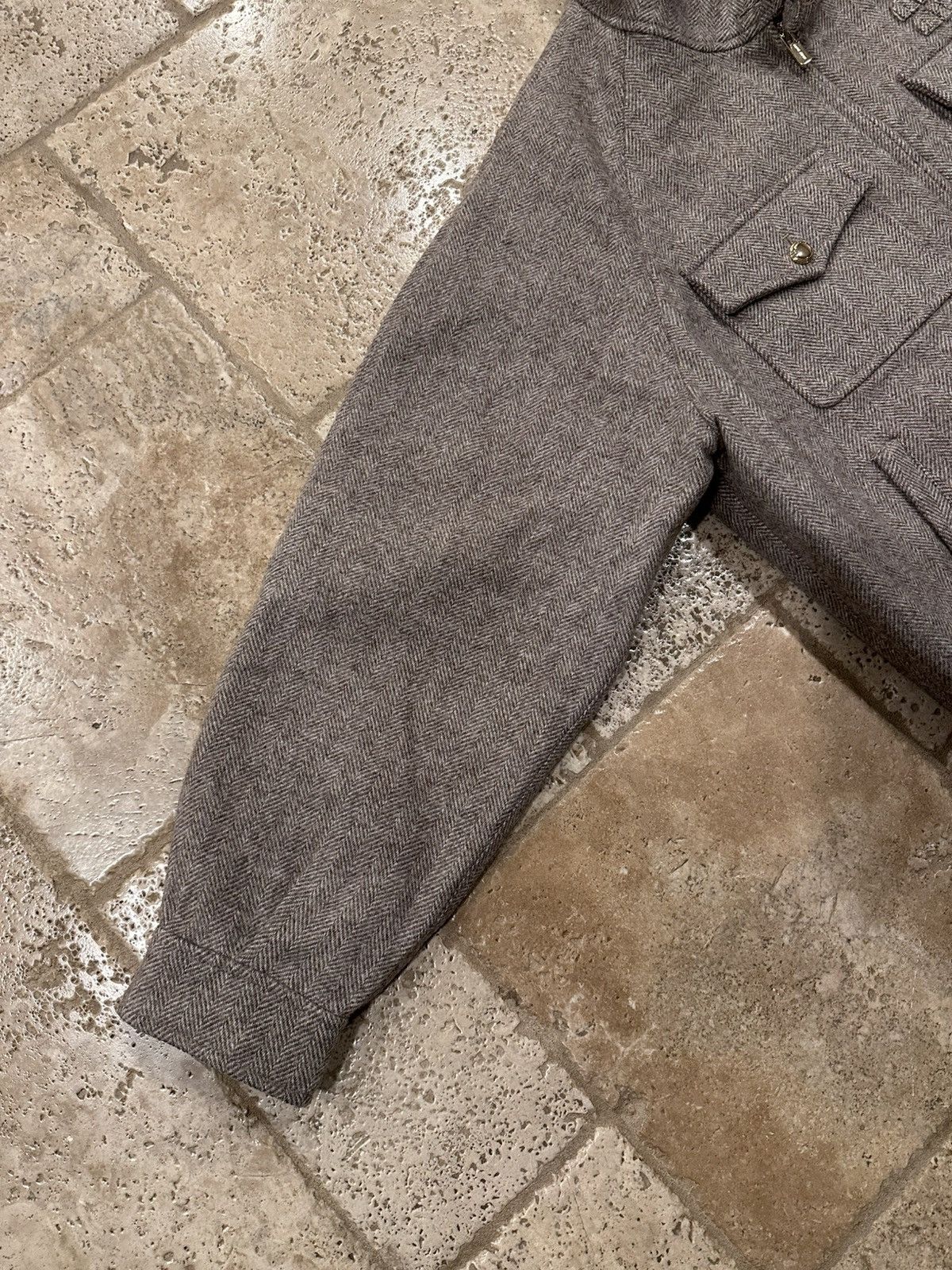 Miu Miu Miu Miu Brown / Biege Chevron Cord Logo Blouson Zip Jacket Size M / US 6-8 / IT 42-44 - 8 Thumbnail