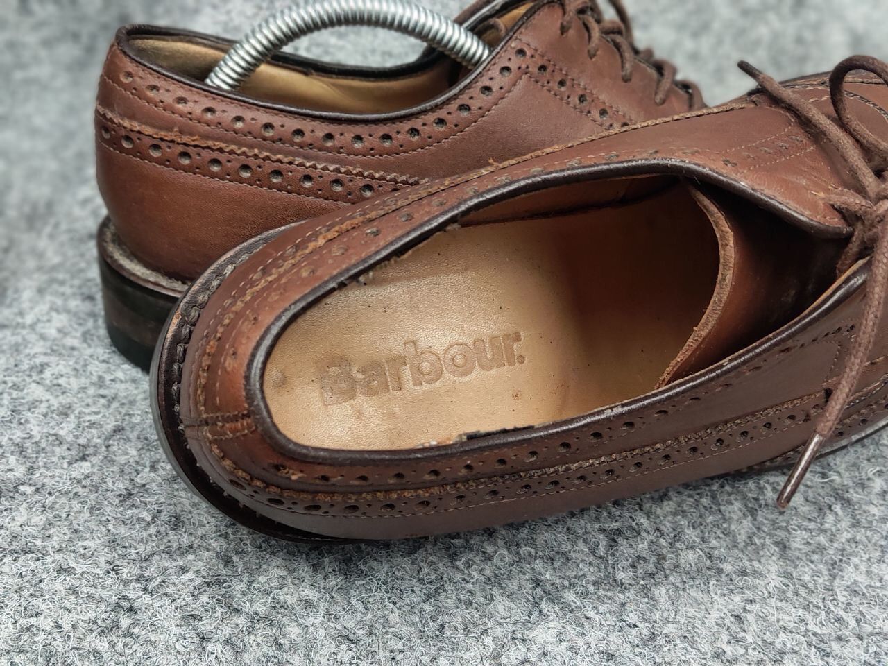 Barbour Barbour Design Dark Brown Leather Ouse Brogue Shoes Size US 7.5 / EU 40-41 - 20 Thumbnail