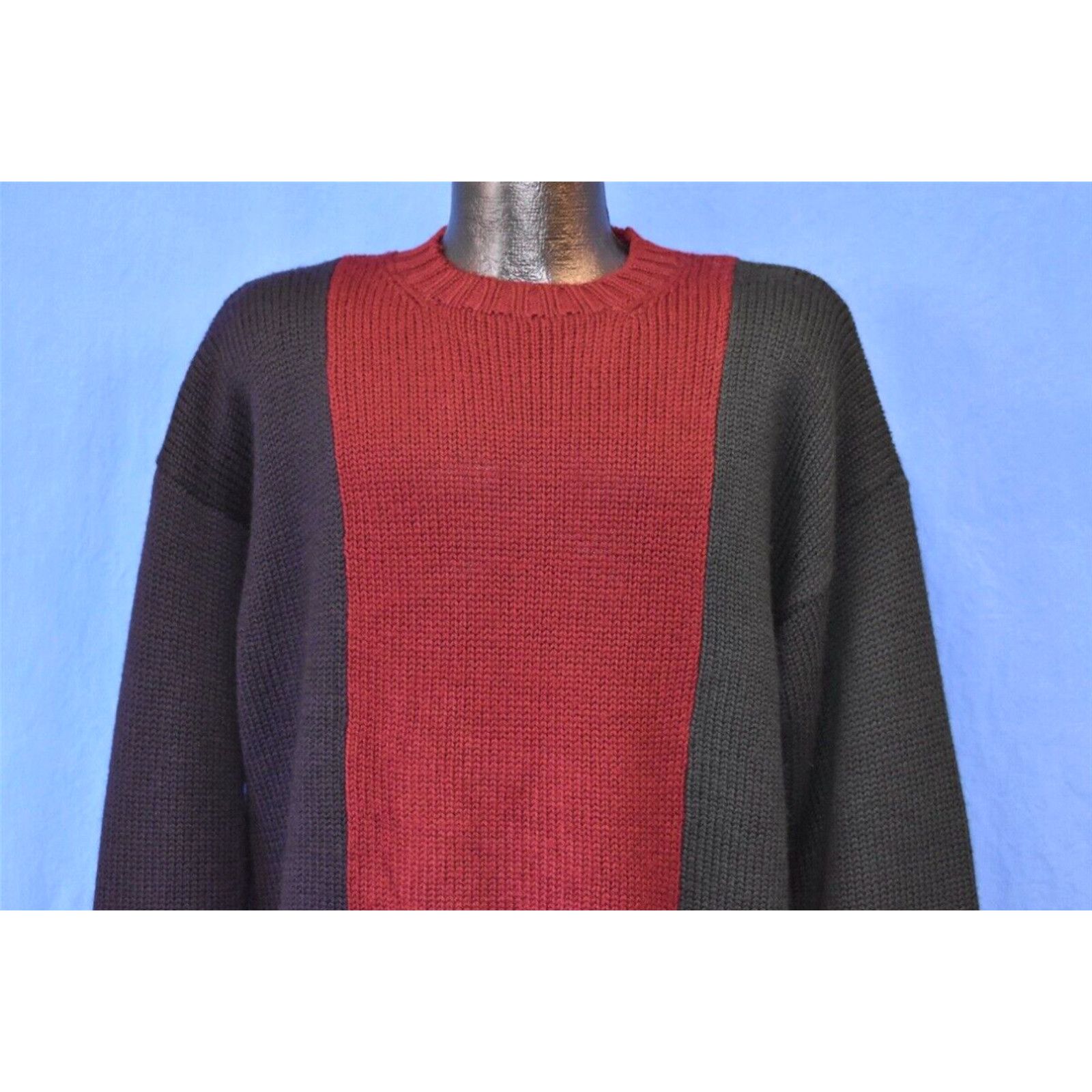 image of Vintage 90's Brooks Brothers Color Block Panels Wool Pullover Men's Sweater XL in White