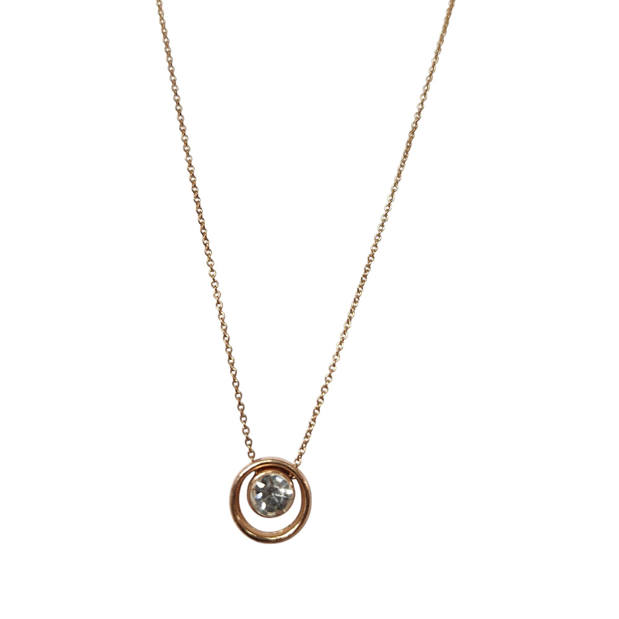 Other Claires Rose Gold Solitaire Floating Crystal Necklace Dainty Size ONE SIZE - 1 Thumbnail