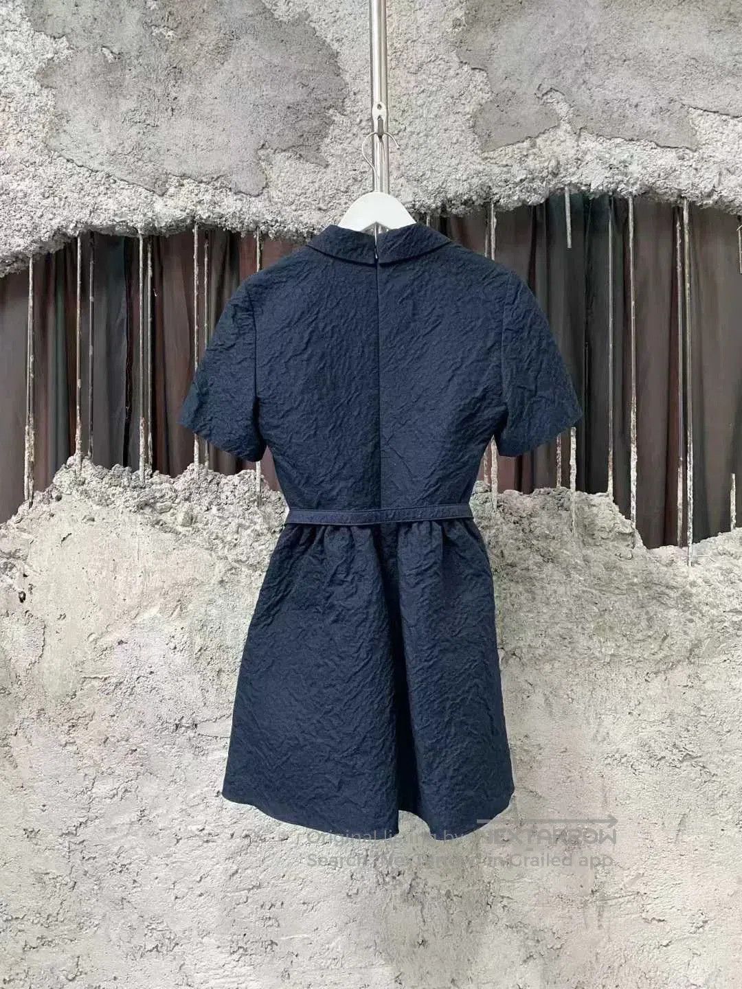 Dior navy blue pleated dress by dior. Size XS / US 0-2 / IT 36-38 - 2 Thumbnail