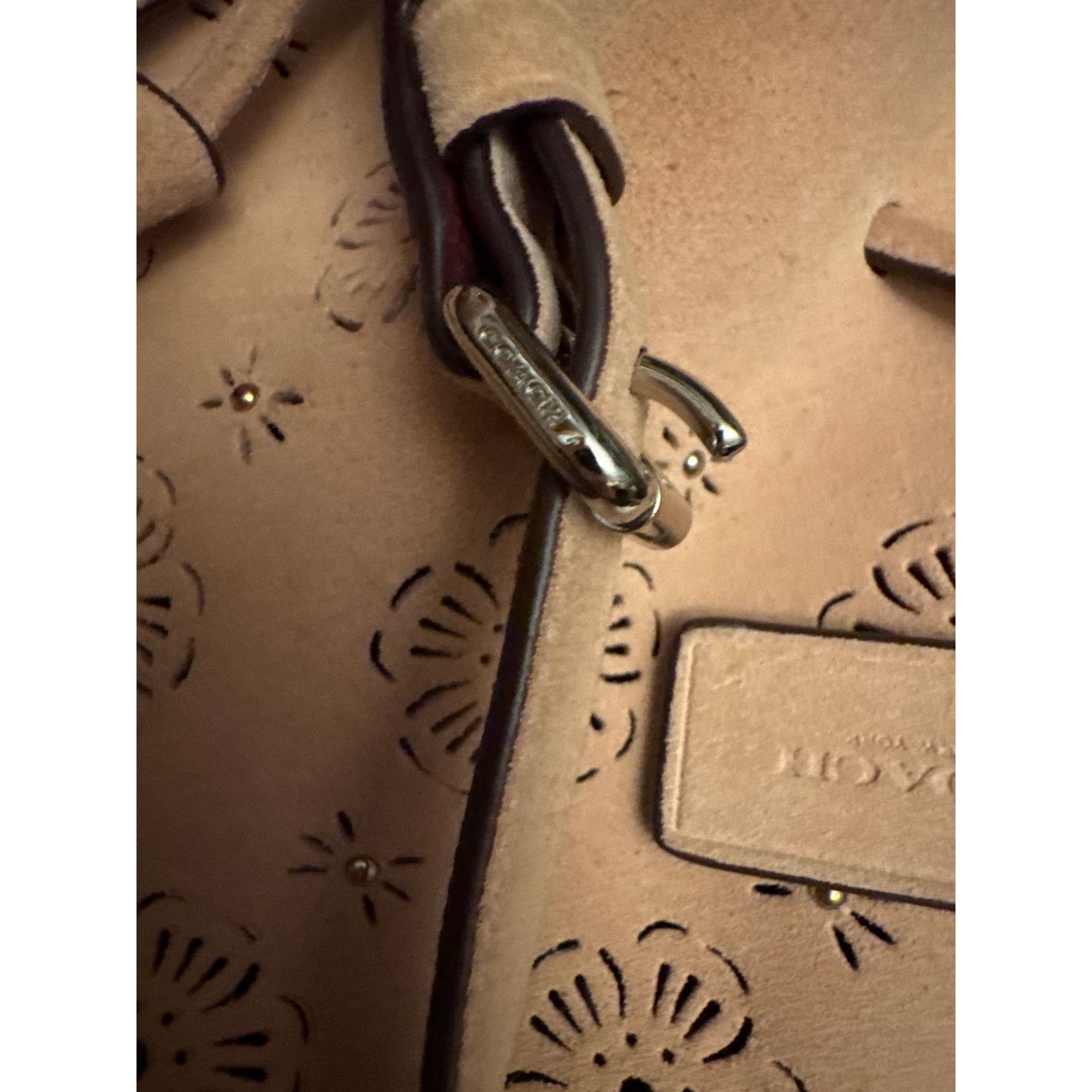 Coach Y2K Tea Rose Coach Suede Bucket Mini Bag Blush Size ONE SIZE - 4 Thumbnail