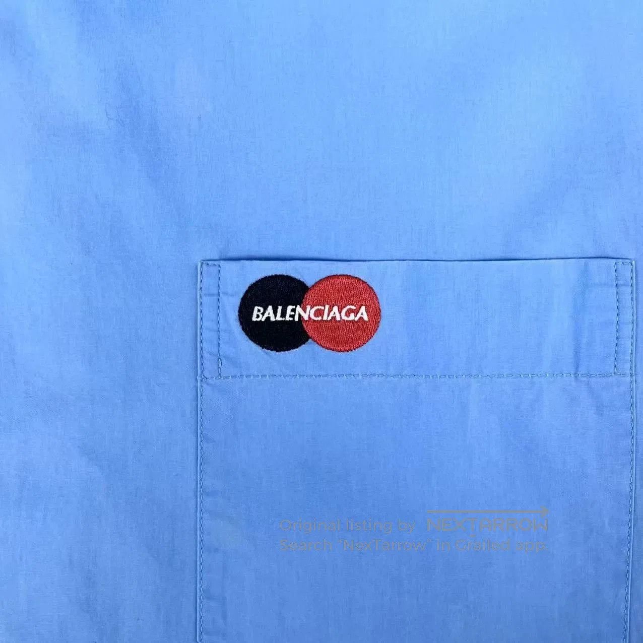 Balenciaga Balenciaga Blue Logo Zip Short-Sleeve Shirt. Size US M / EU 48-50 / 2 - 4 Thumbnail