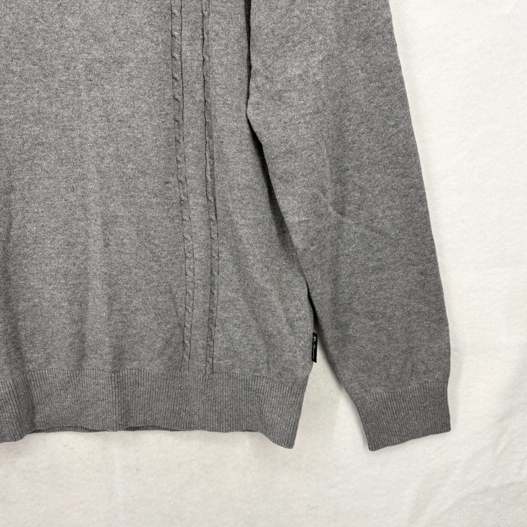 Ben Sherman Ben Sherman Sweater Mens Medium Gray Heather Knit Collared Long Sleeve Polo Size US M / EU 48-50 / 2 - 4 Thumbnail