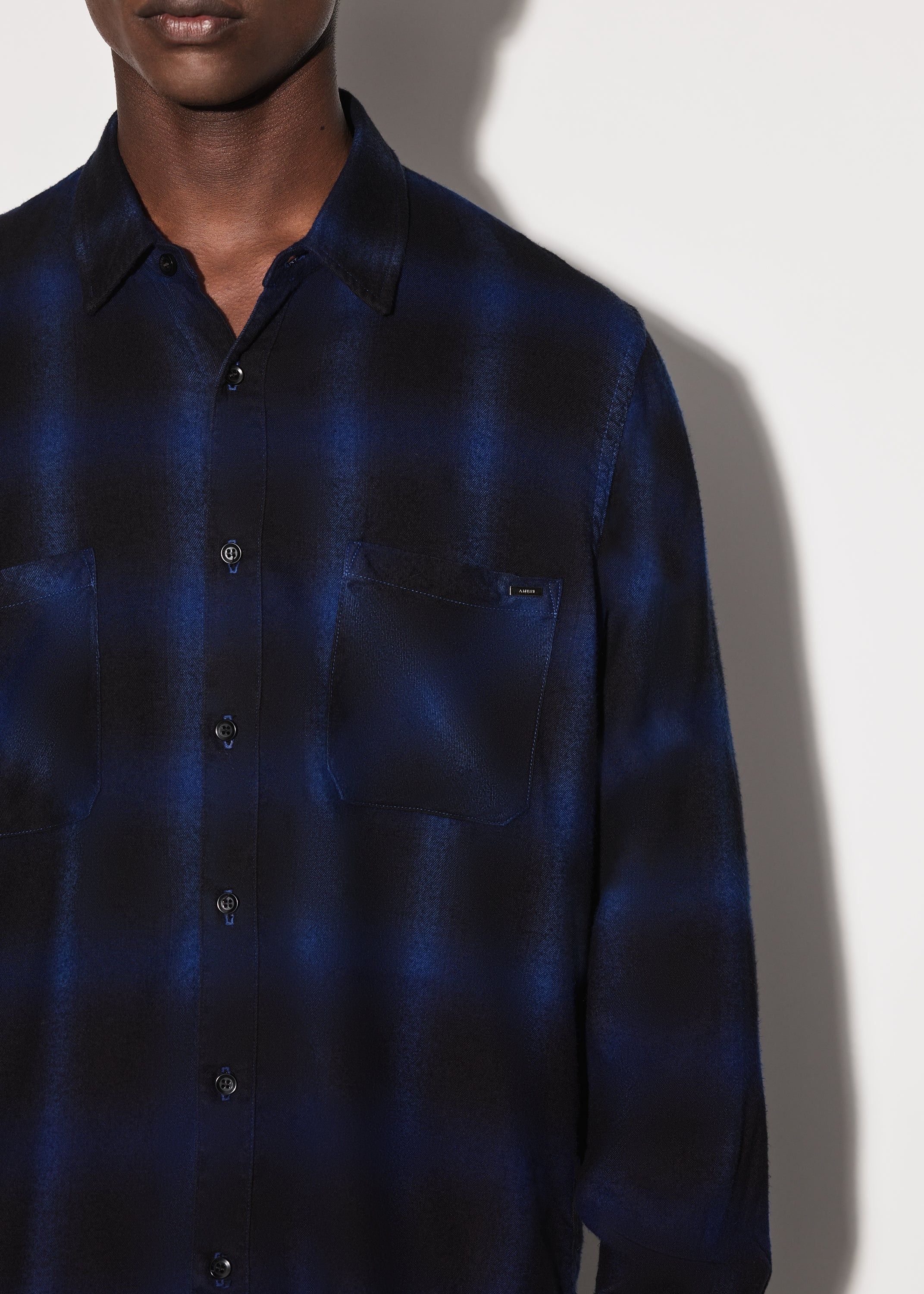 Amiri o1w1db11224 Core Shadow Plaid Shirt in Blue/Black Size US S / EU 44-46 / 1 - 5 Thumbnail