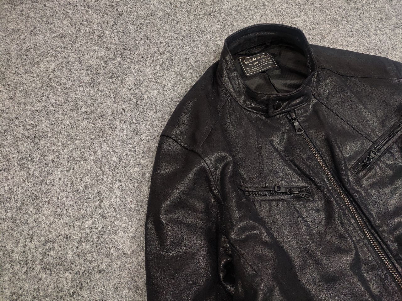 Uniqlo Uniqlo Synthetic Leather Biker Zip Black Mens Jacket Size US L / EU 52-54 / 3 - 7 Thumbnail