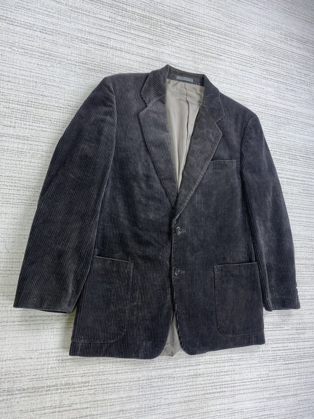 Burberry × Vintage Vtg 90s Burberrys London Corduroy Blazer Jacket Size US M / EU 48-50 / 2 - 3 Thumbnail
