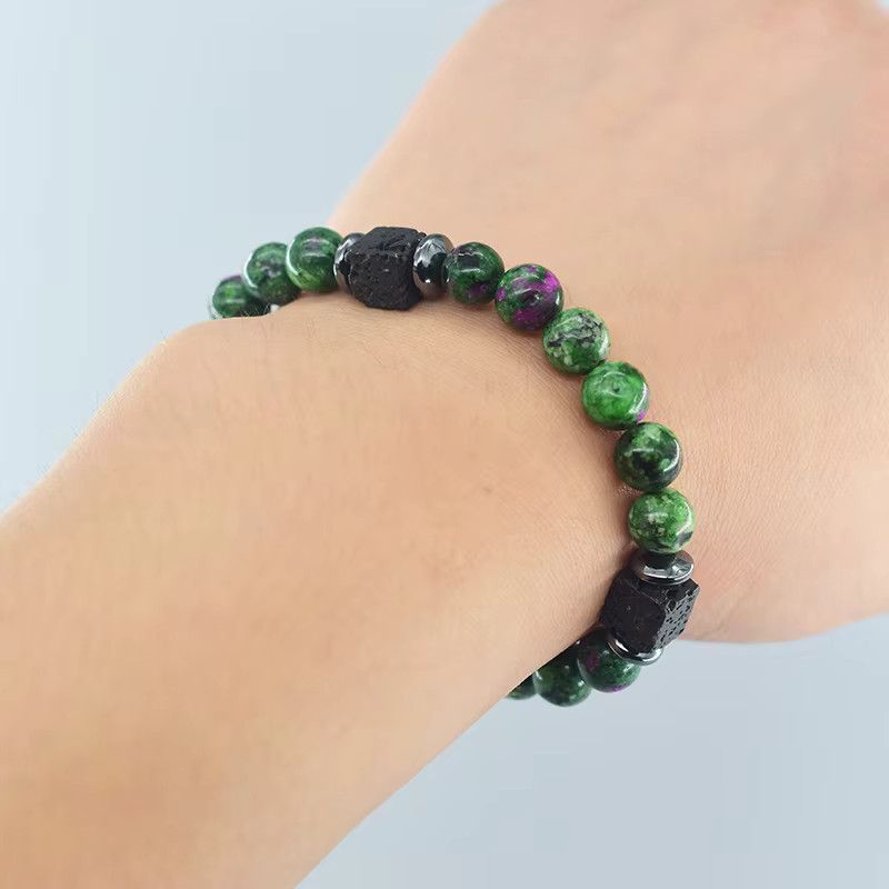 Jewelry × Vintage 8mm Black Block Volcanic Stone Bracelet Size ONE SIZE - 5 Thumbnail