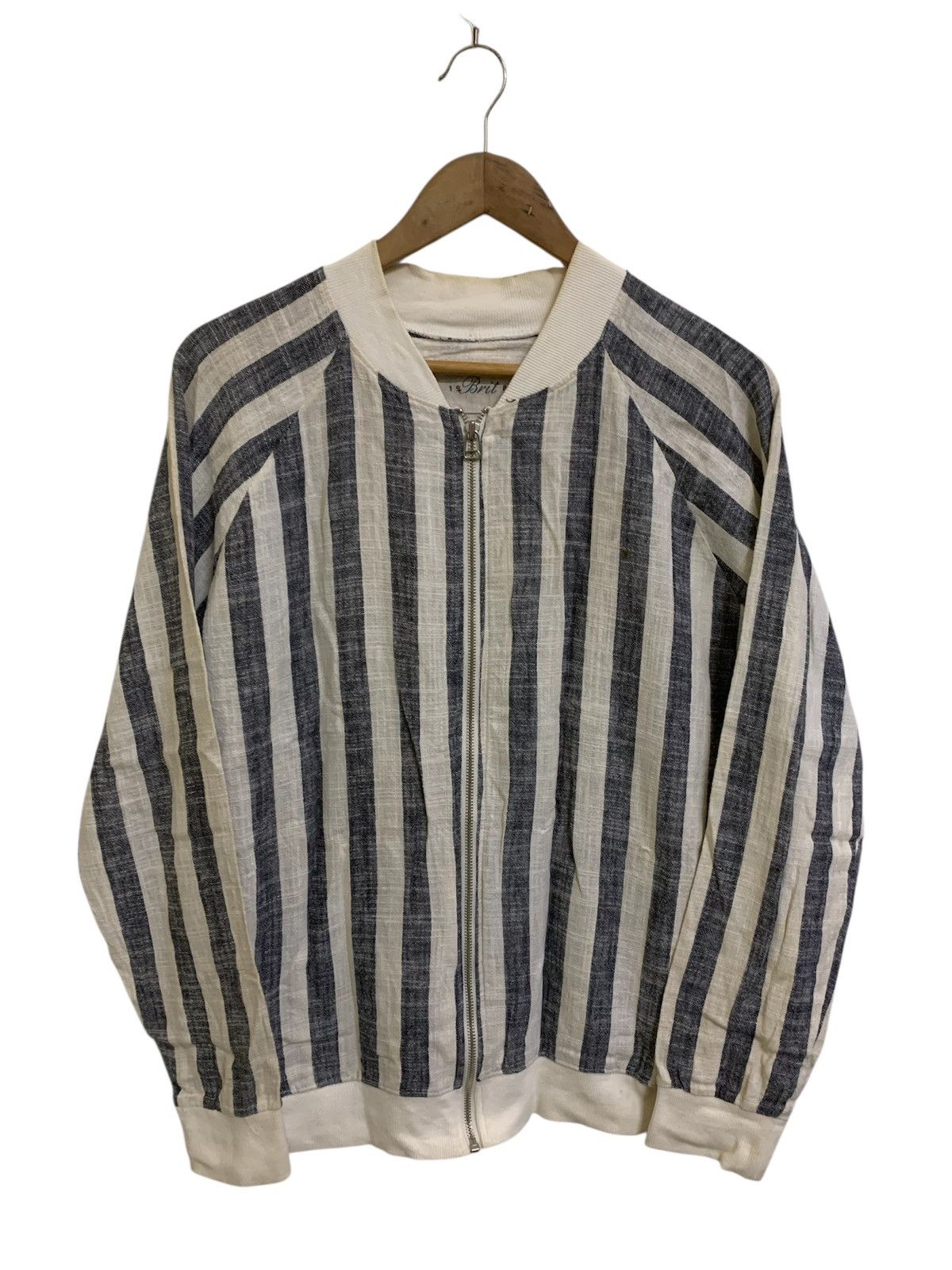 Japanese Brand 💥Vtg Japanese Linen Stripe Jacket Size US L / EU 52-54 / 3 - 3 Thumbnail