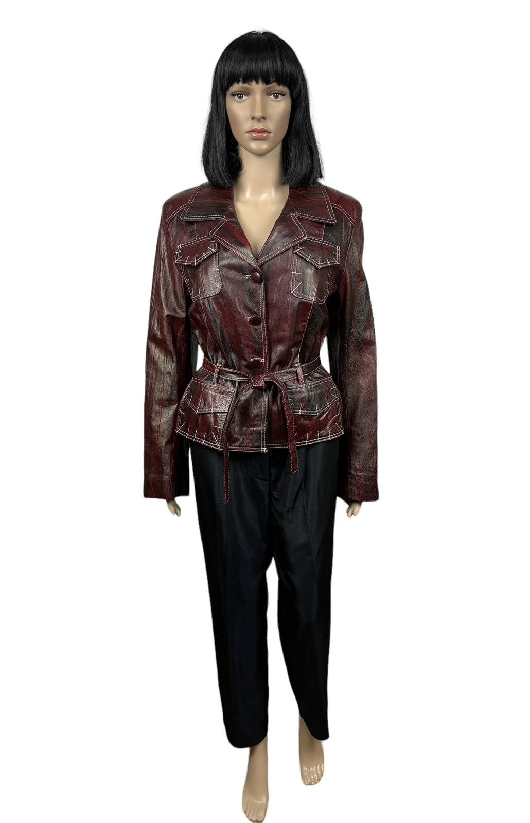Designer × Genuine Leather Ya&Ka Genuine Leather Jacket Belted size L Size L / US 10 / IT 46 - 2 Thumbnail