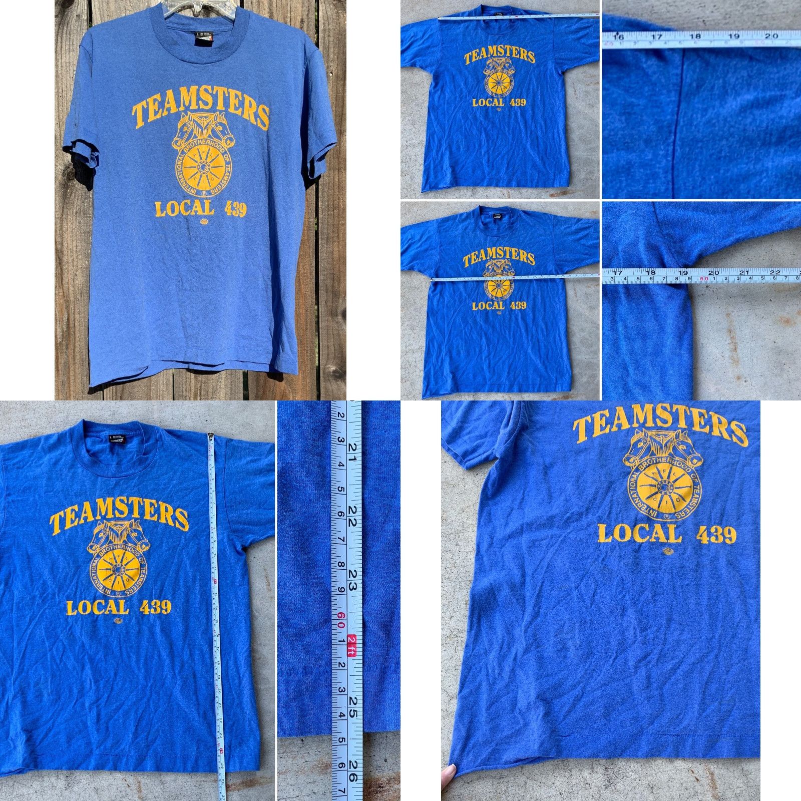 Vintage VINTAGE Teamsters Local 439 T Shirt Horse Logo 80s 90s Screen Stars Best L Blue Men Short Sleeve Graphic Tee - Mens Size US L / EU 52-54 / 3 - 8 Thumbnail