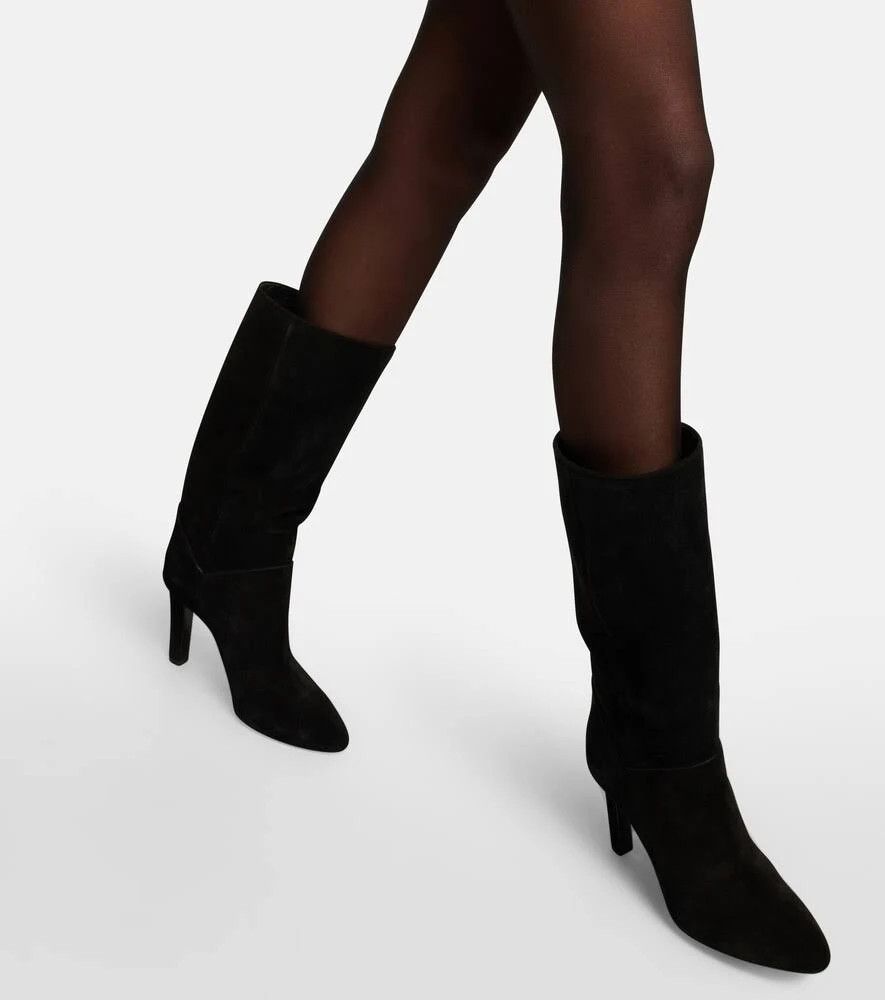 Saint Laurent Paris o1s1wg111124 Tracy Boots In Suede in Black Size US 11.5 / IT 41.5 - 5 Thumbnail