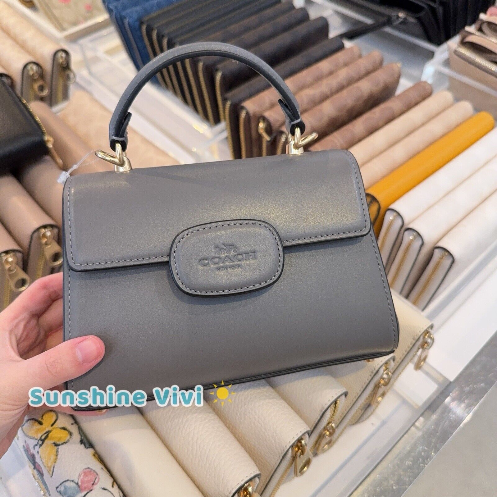 Coach NWT Coach Eliza Mini Top Handle Bag CW182 IM/Charcoal Size ONE SIZE - 1 Thumbnail